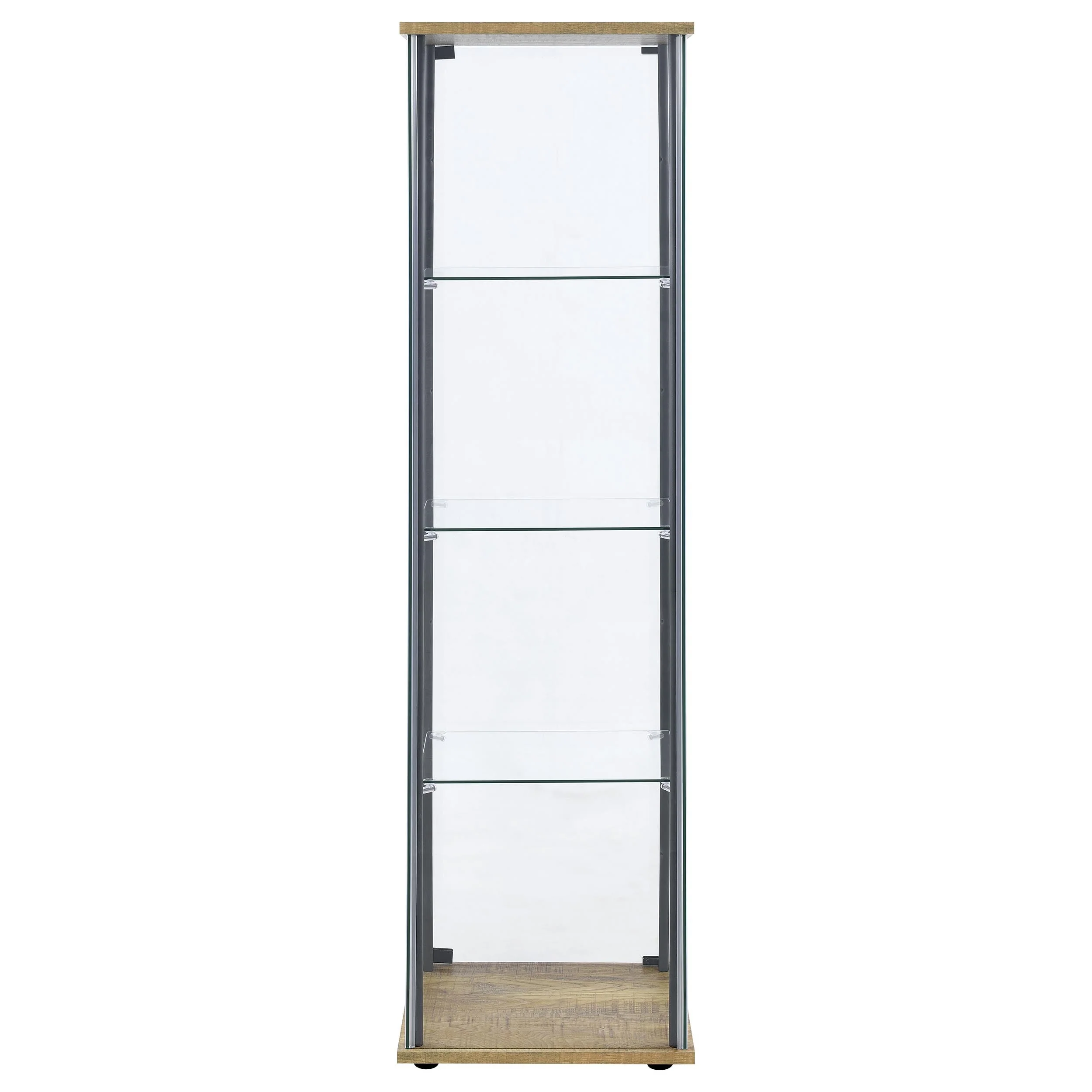 Bellatrix Mango 3-shelf Clear Glass Curio Cabinet - Image 6