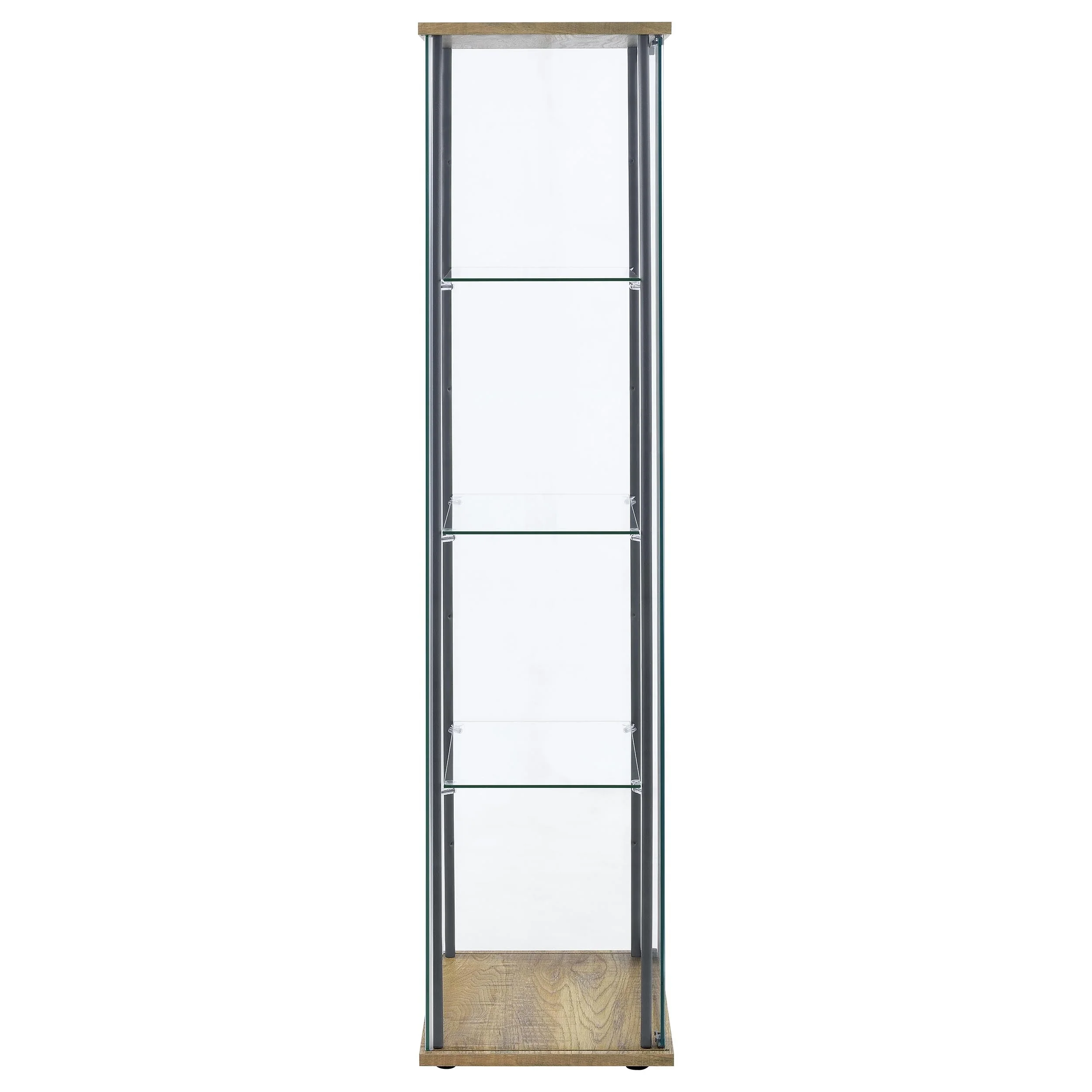 Bellatrix Mango 3-shelf Clear Glass Curio Cabinet - Image 7