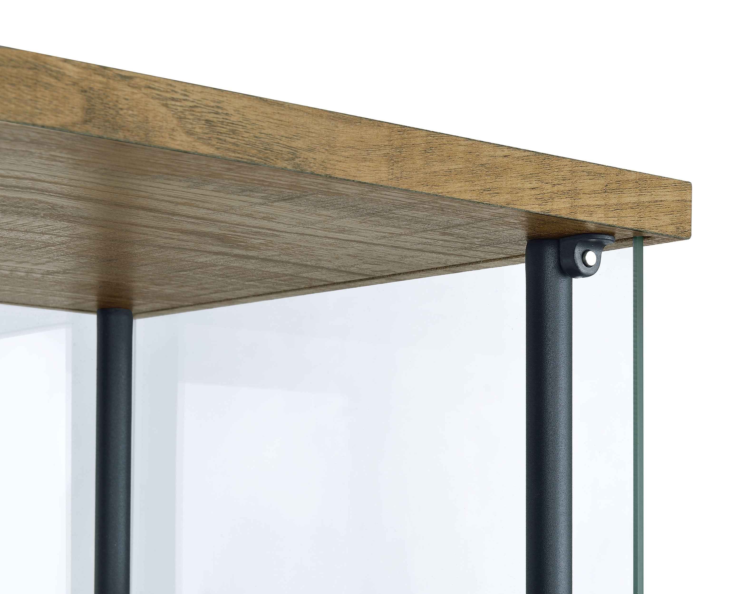 Bellatrix Mango 3-shelf Clear Glass Curio Cabinet - Image 8