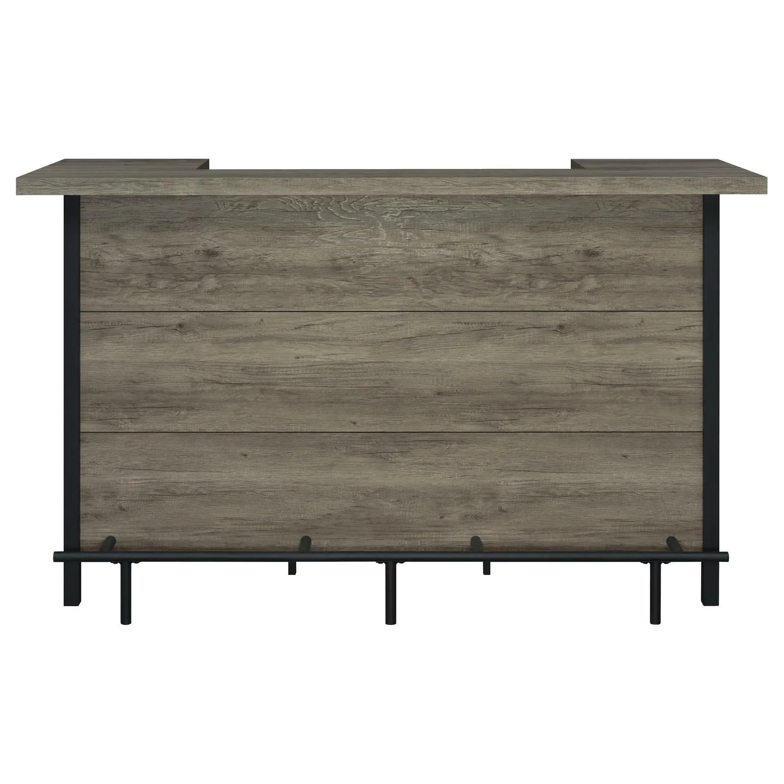 Bellemore Gray Driftwood and Black Bar Unit with Footrest - Image 4