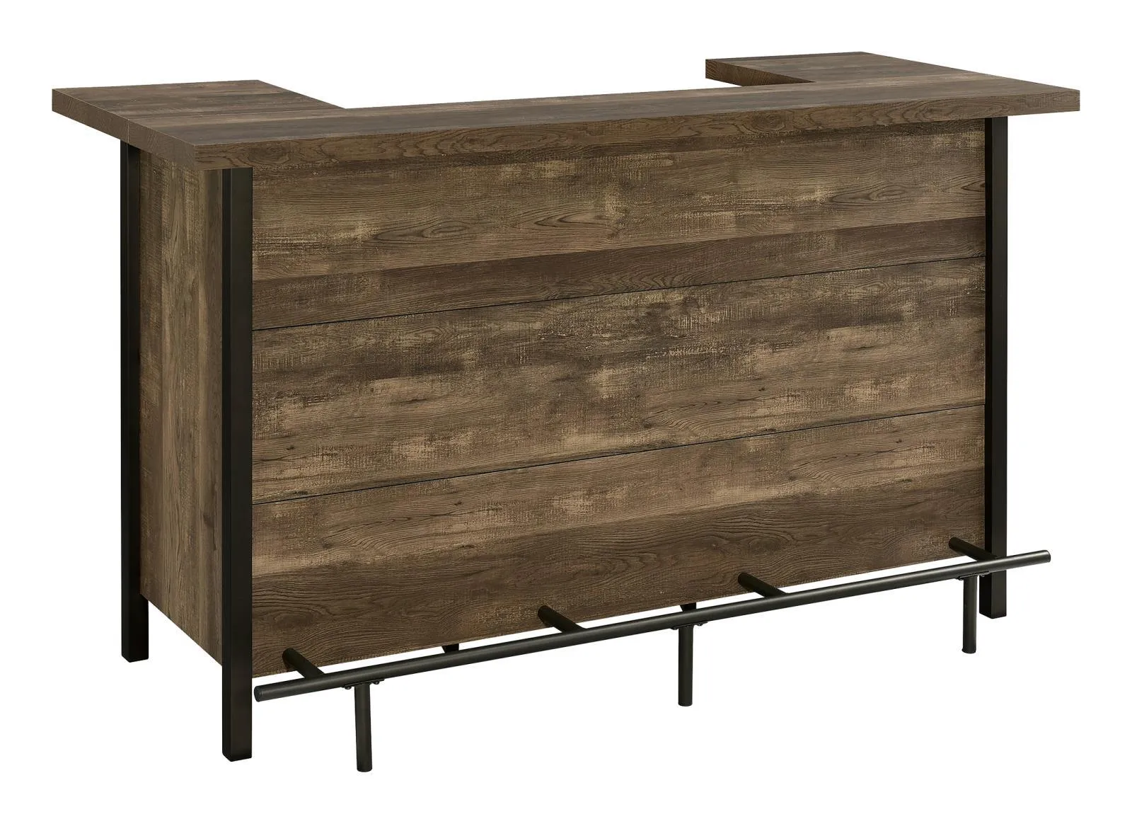 Bellemore Rustic Oak Rectangular Storage Bar Unit - Image 4