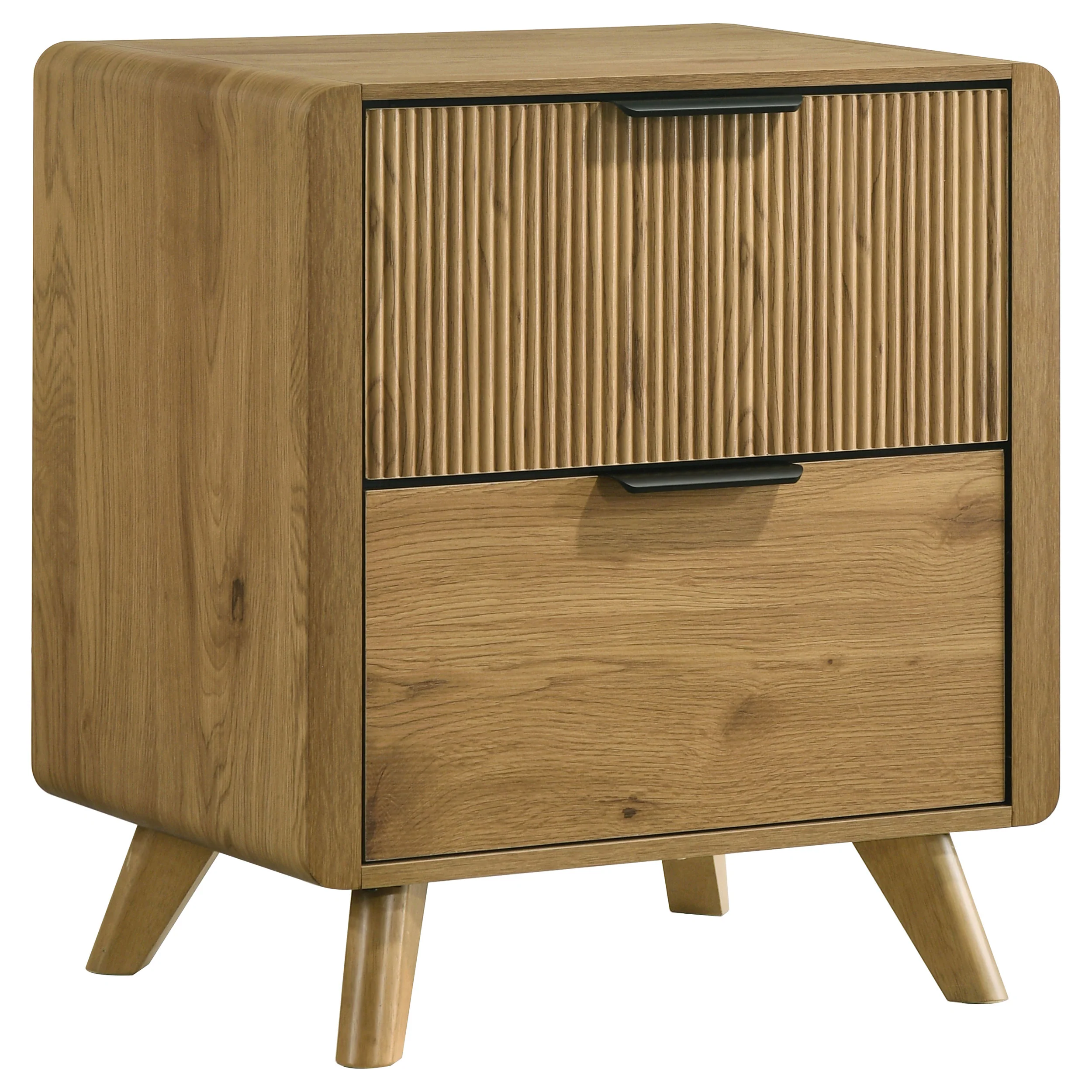 Bennett Light Oak 2-drawer Bedroom Nightstand Bedside Table - Image 2