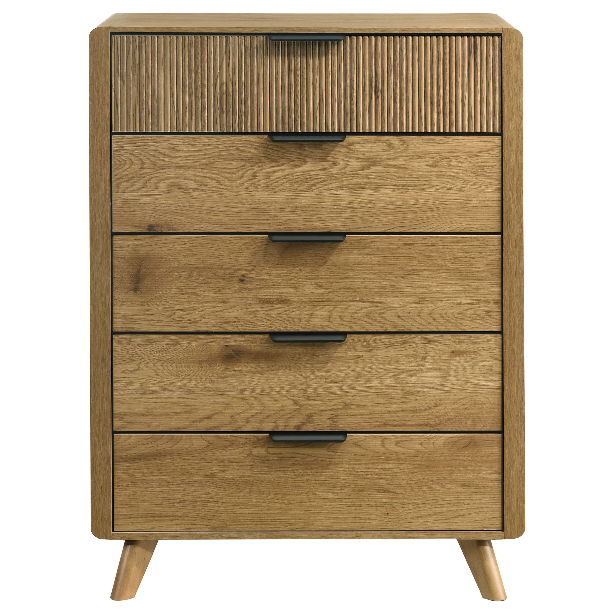 Bennett Light Oak 5-drawer Bedroom Chest of Drawers - Image 3