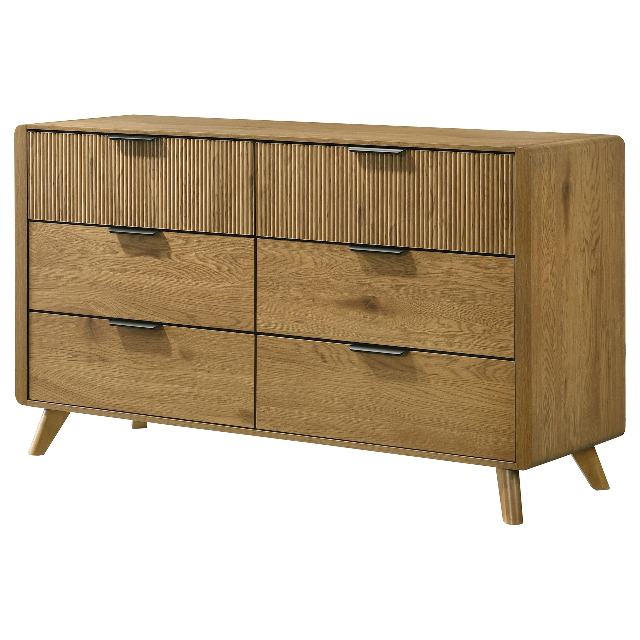 Bennett Light Oak 6-drawer Bedroom Dresser Cabinet - Image 4
