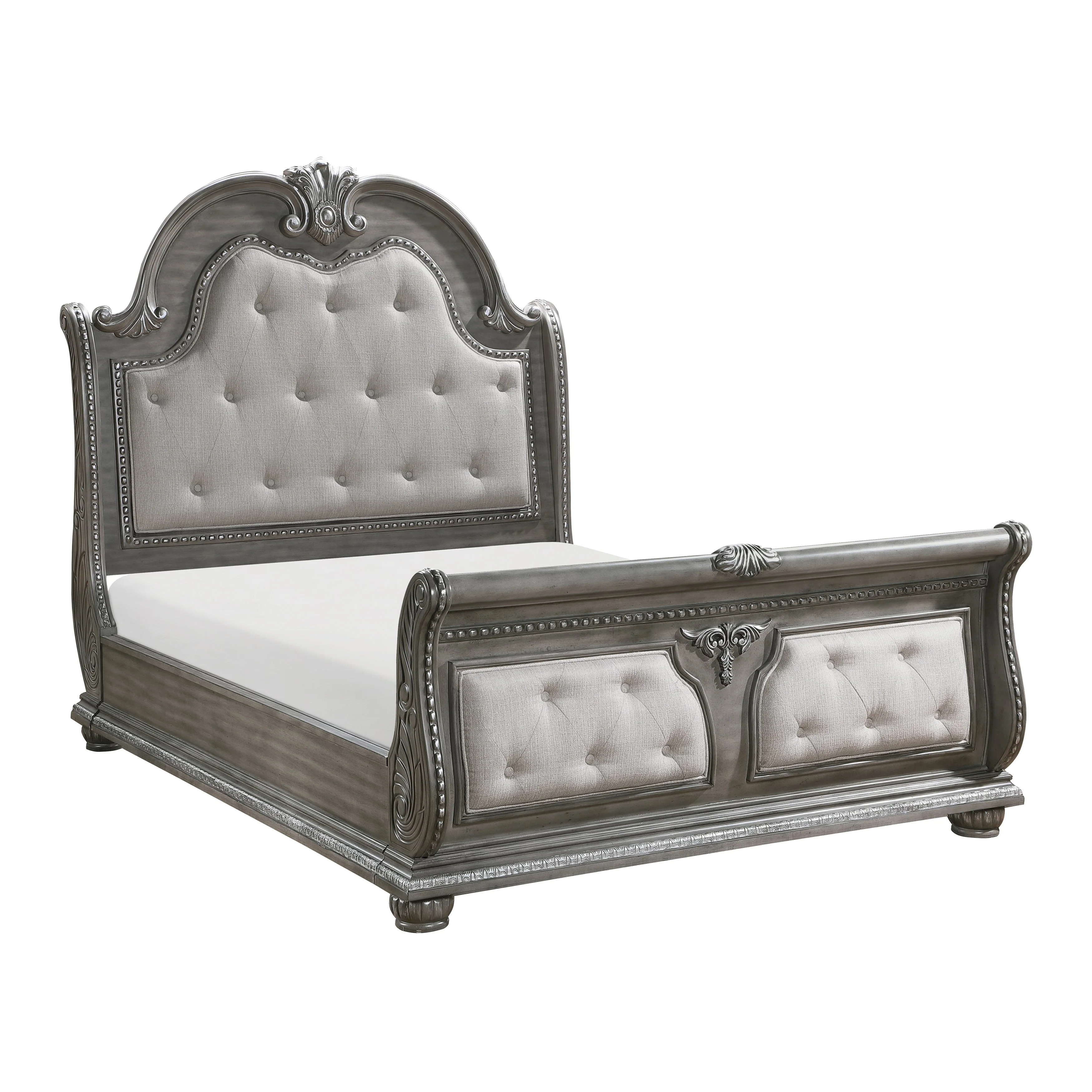 Bennington Gray King Sleigh Bed