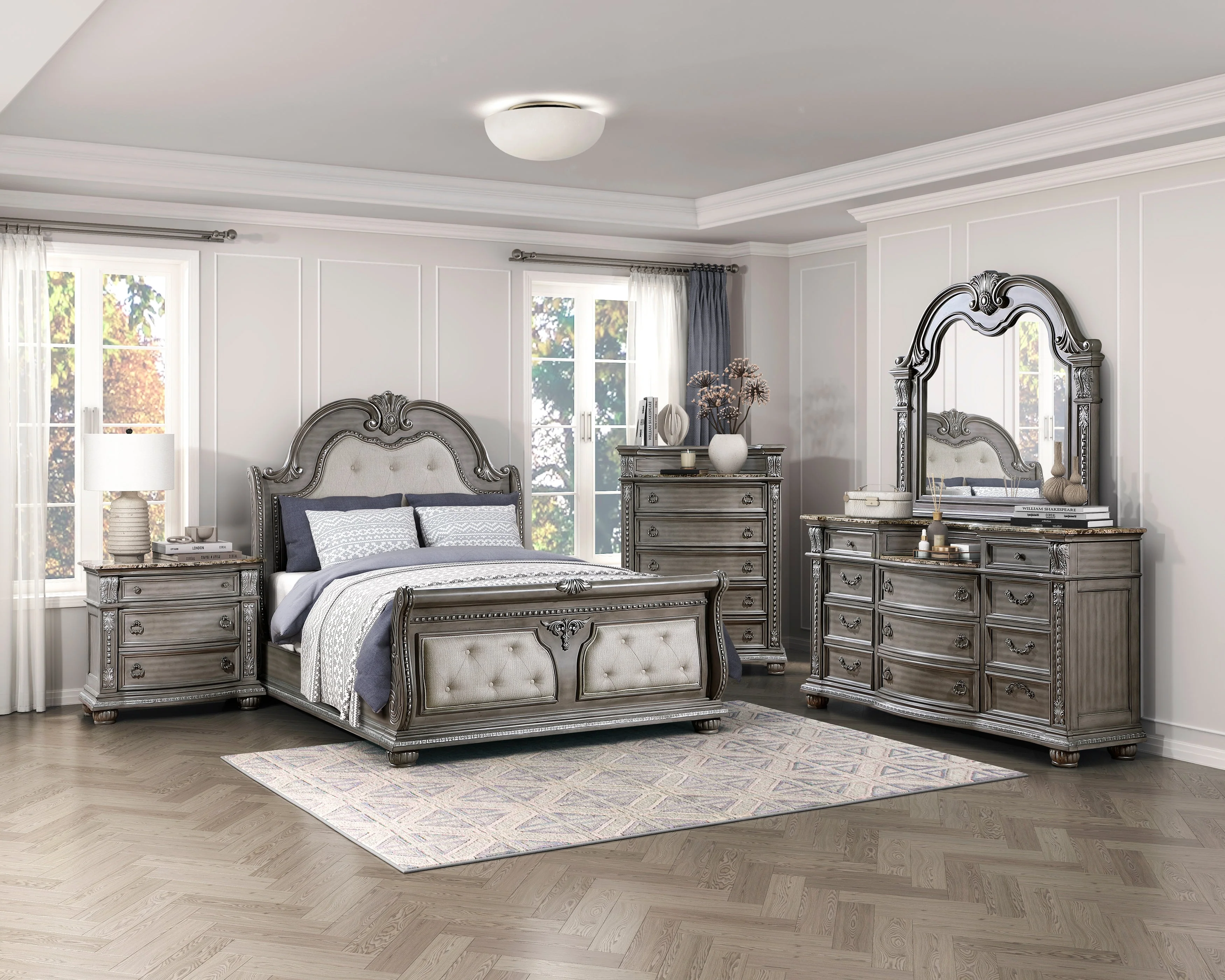 Bennington Gray Nightstand - Image 6