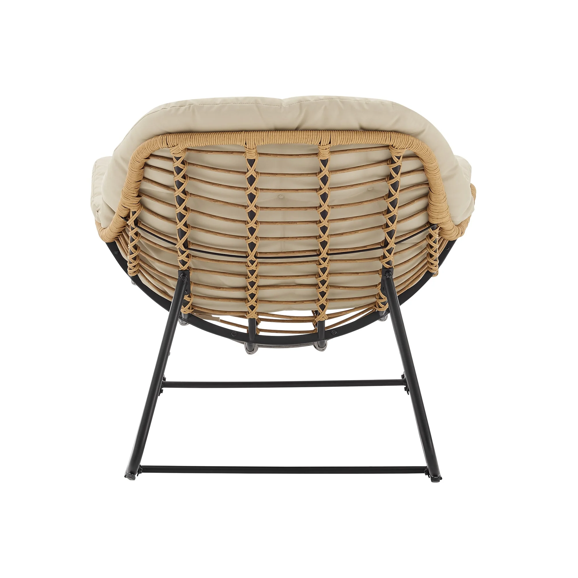 Benson 3-Piece Patio Rocking Chair with Ottoman and Table in Cream - Image 13