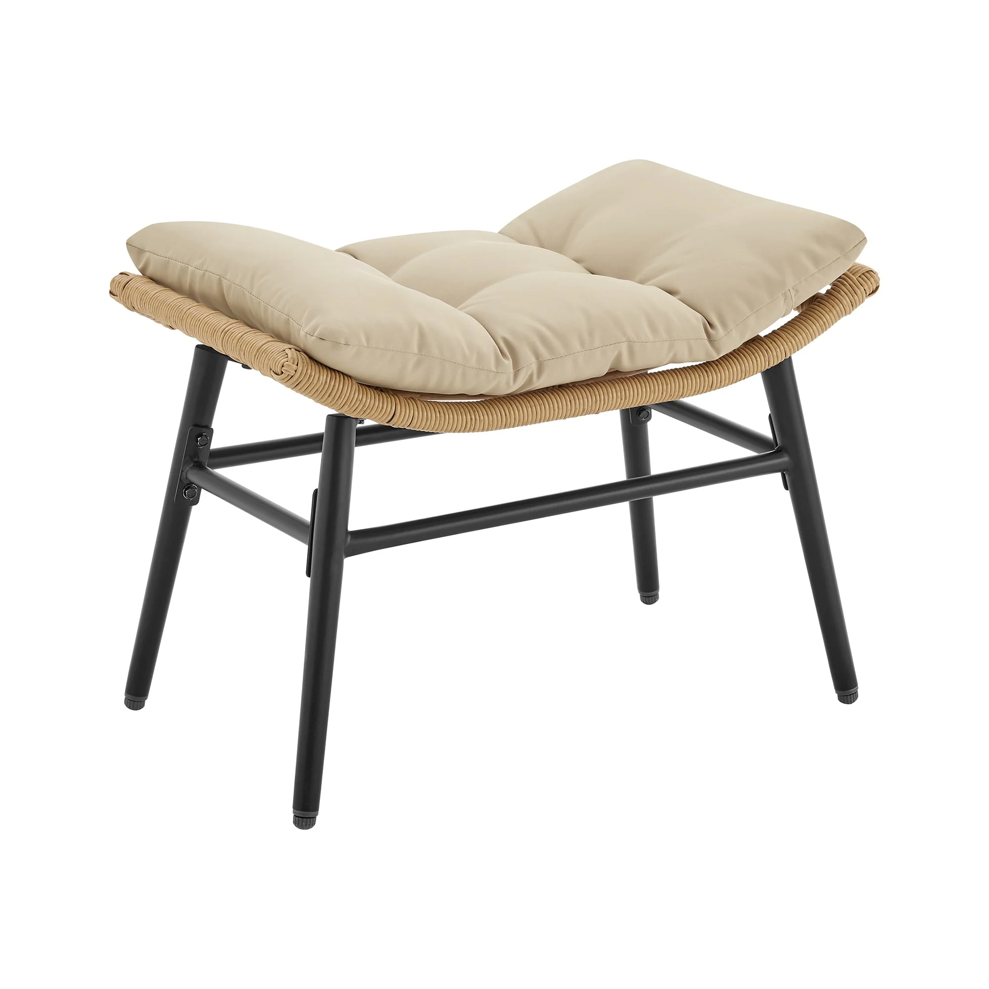 Benson 3-Piece Patio Rocking Chair with Ottoman and Table in Cream - Image 15