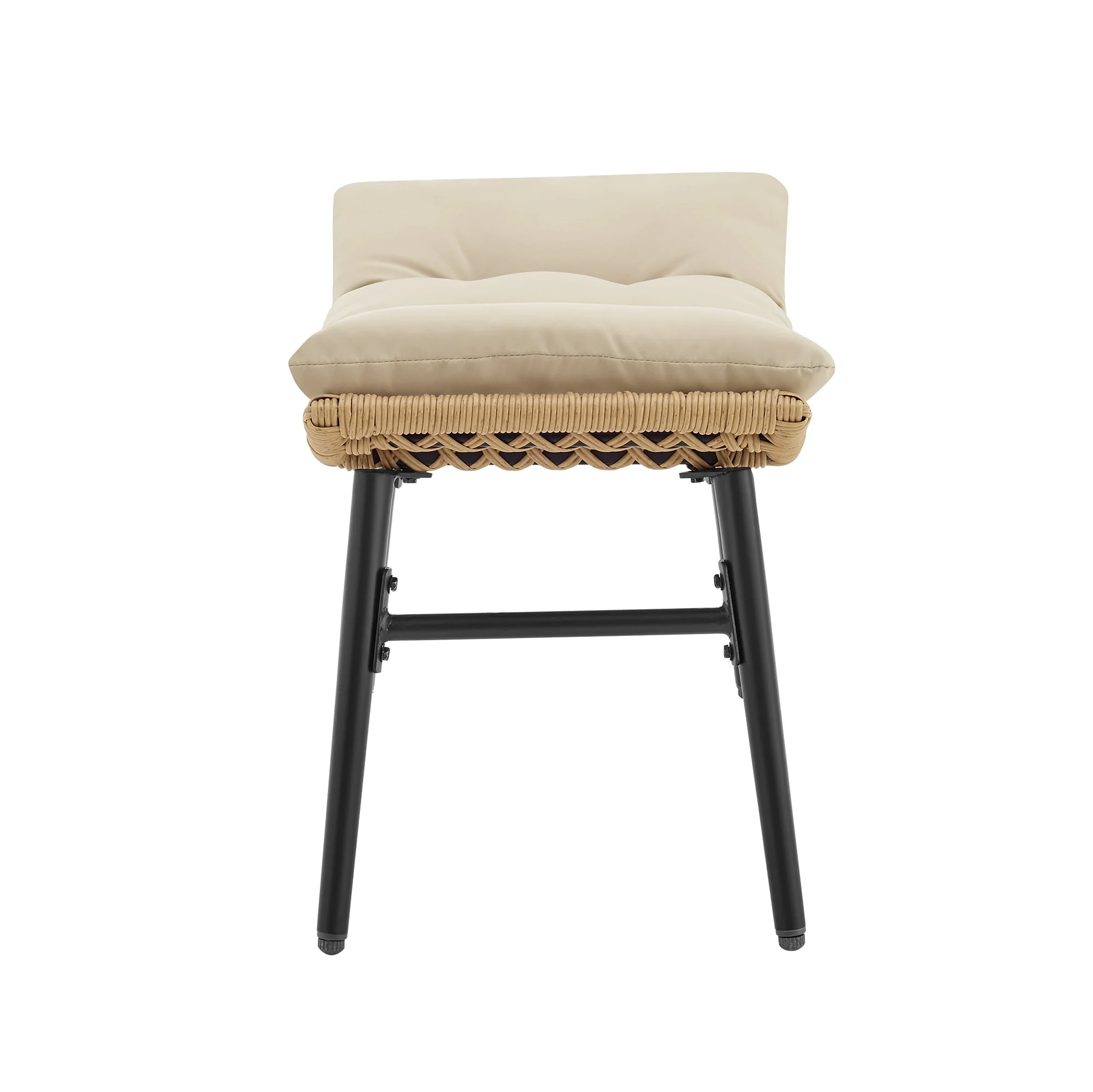 Benson 6-Piece Patio Rocking Chair Set with Ottomans and Tables in Cream - Image 17