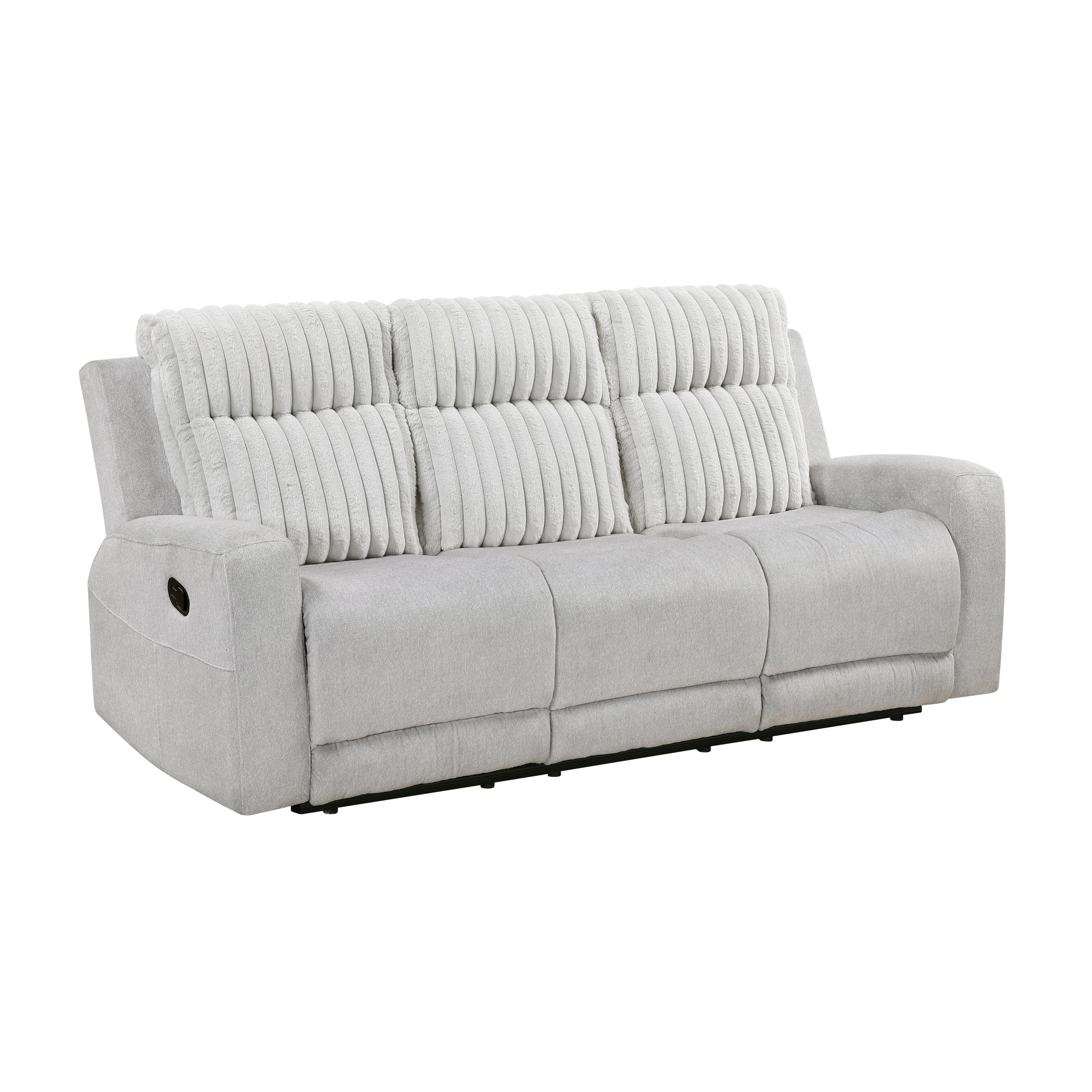 Benton Light Gray Double Reclining Living Room Set - Image 4