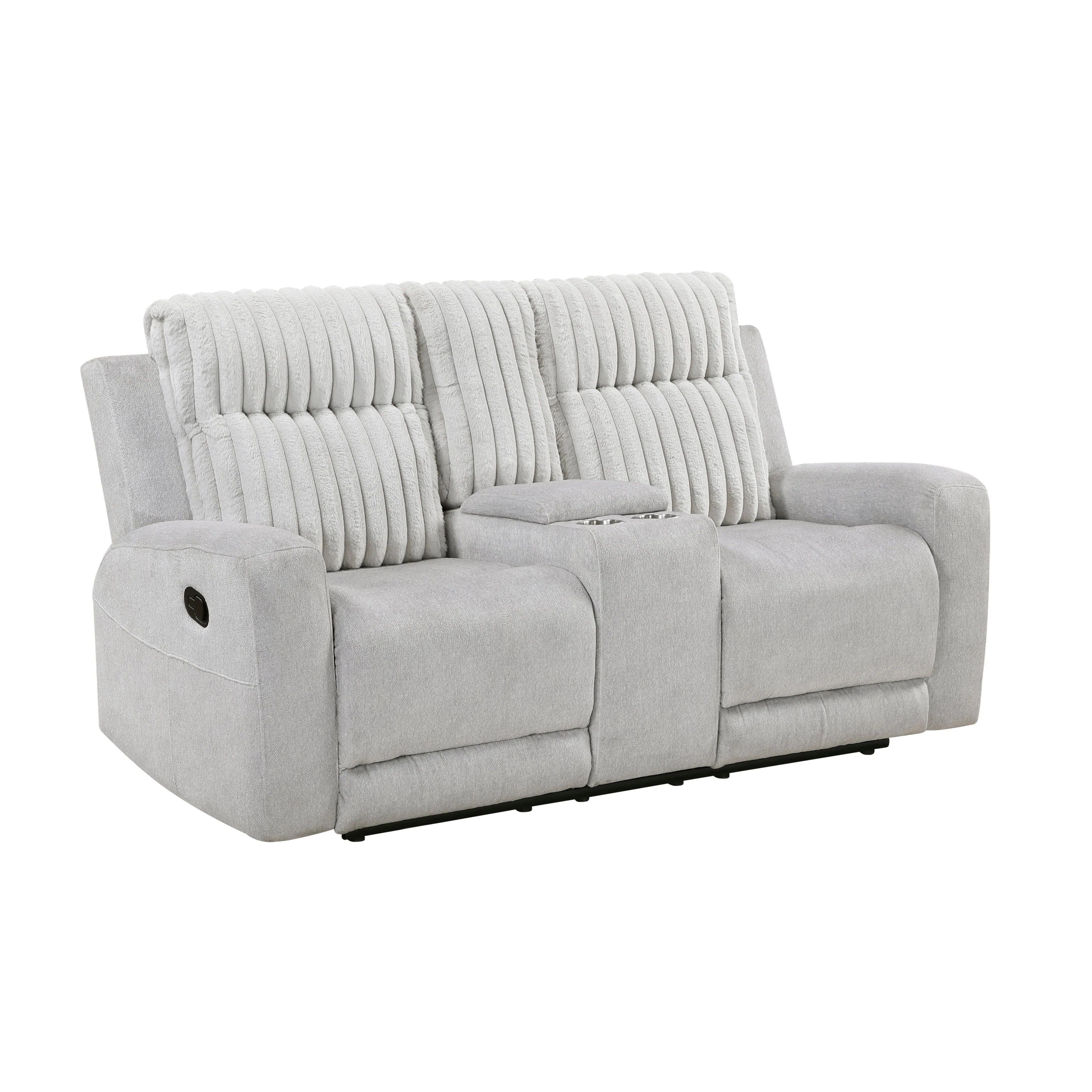 Benton Light Gray Double Reclining Living Room Set - Image 8