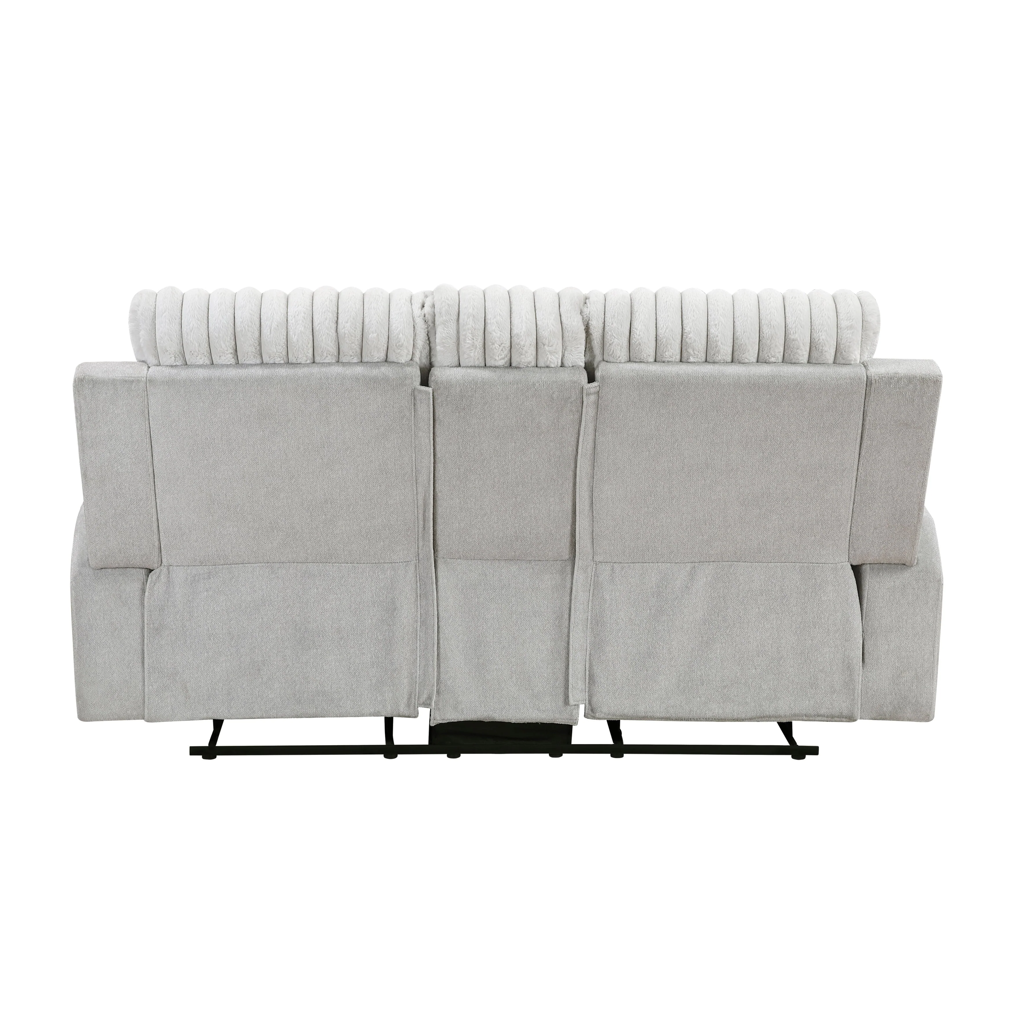 Benton Light Gray Double Reclining Love Seat - Image 3