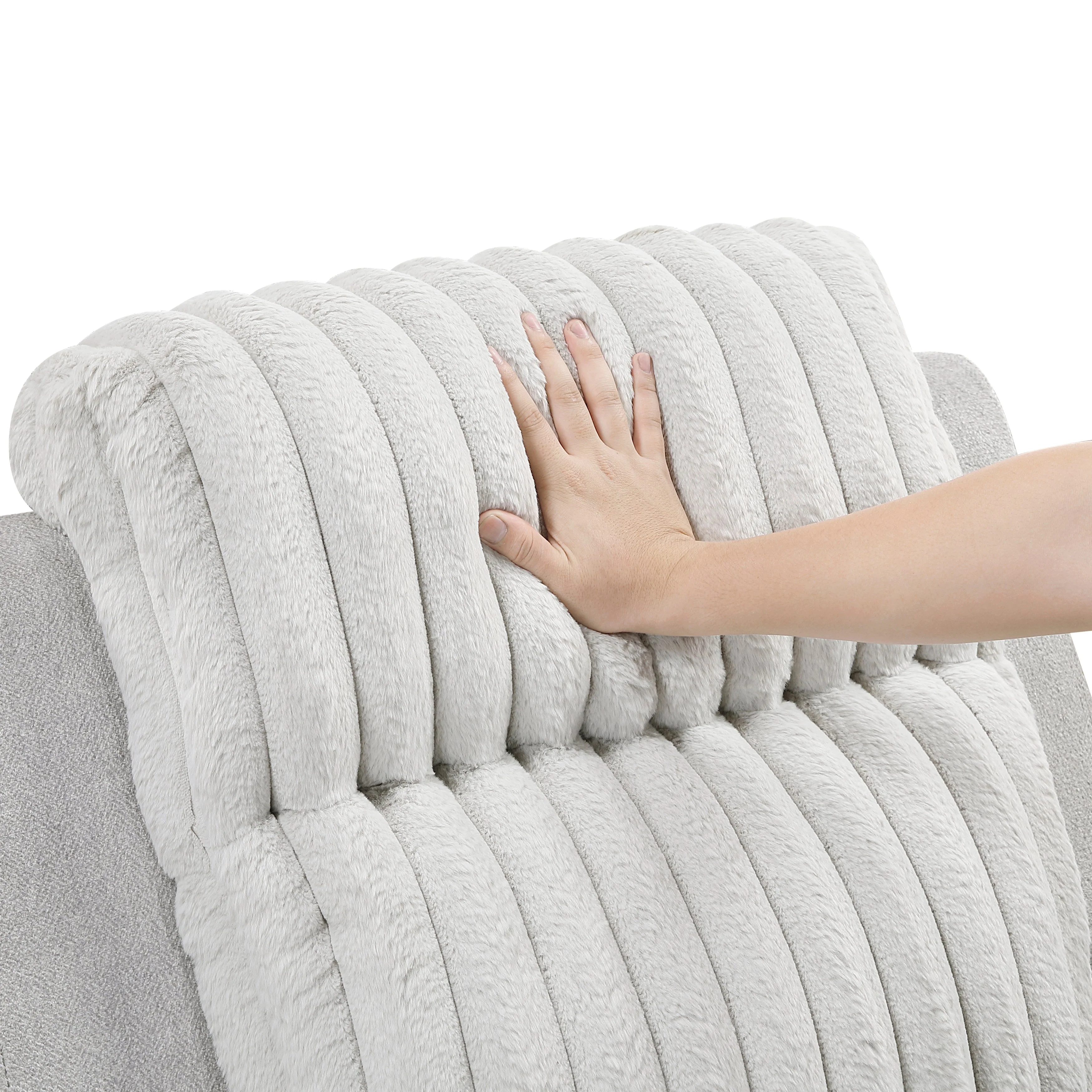 Benton Light Gray Double Reclining Love Seat - Image 6