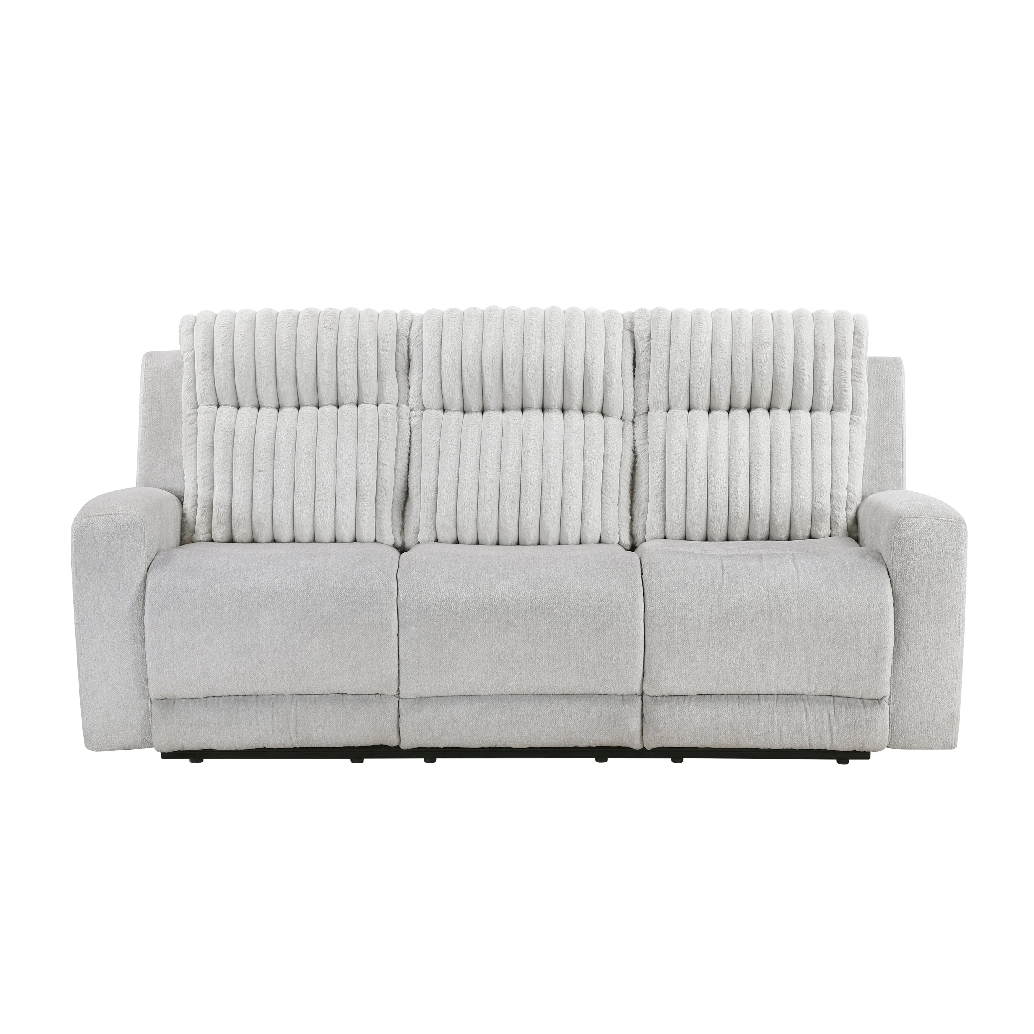 Benton Light Gray Double Reclining Sofa - Image 9