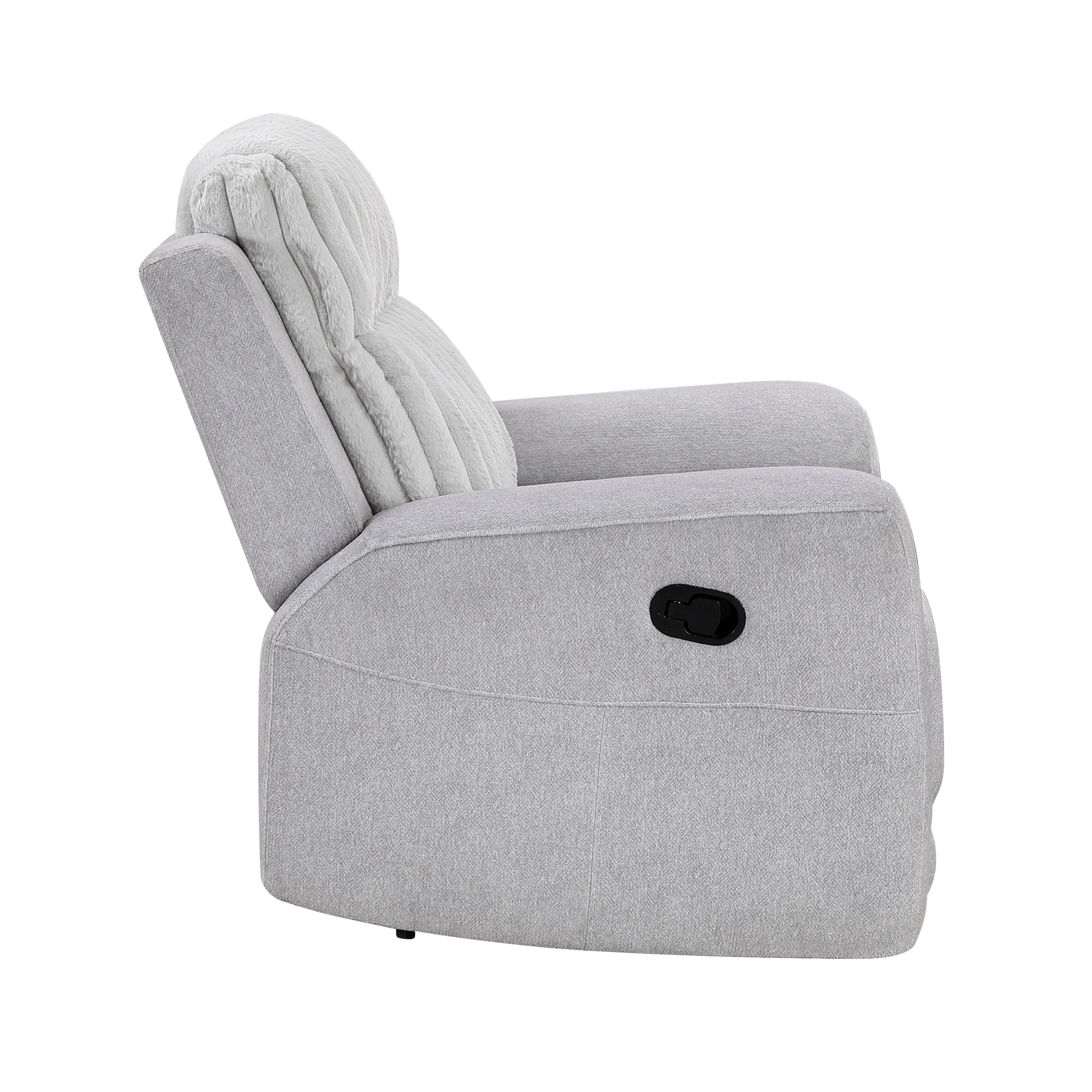 Benton Light Gray Reclining Chair - Image 3