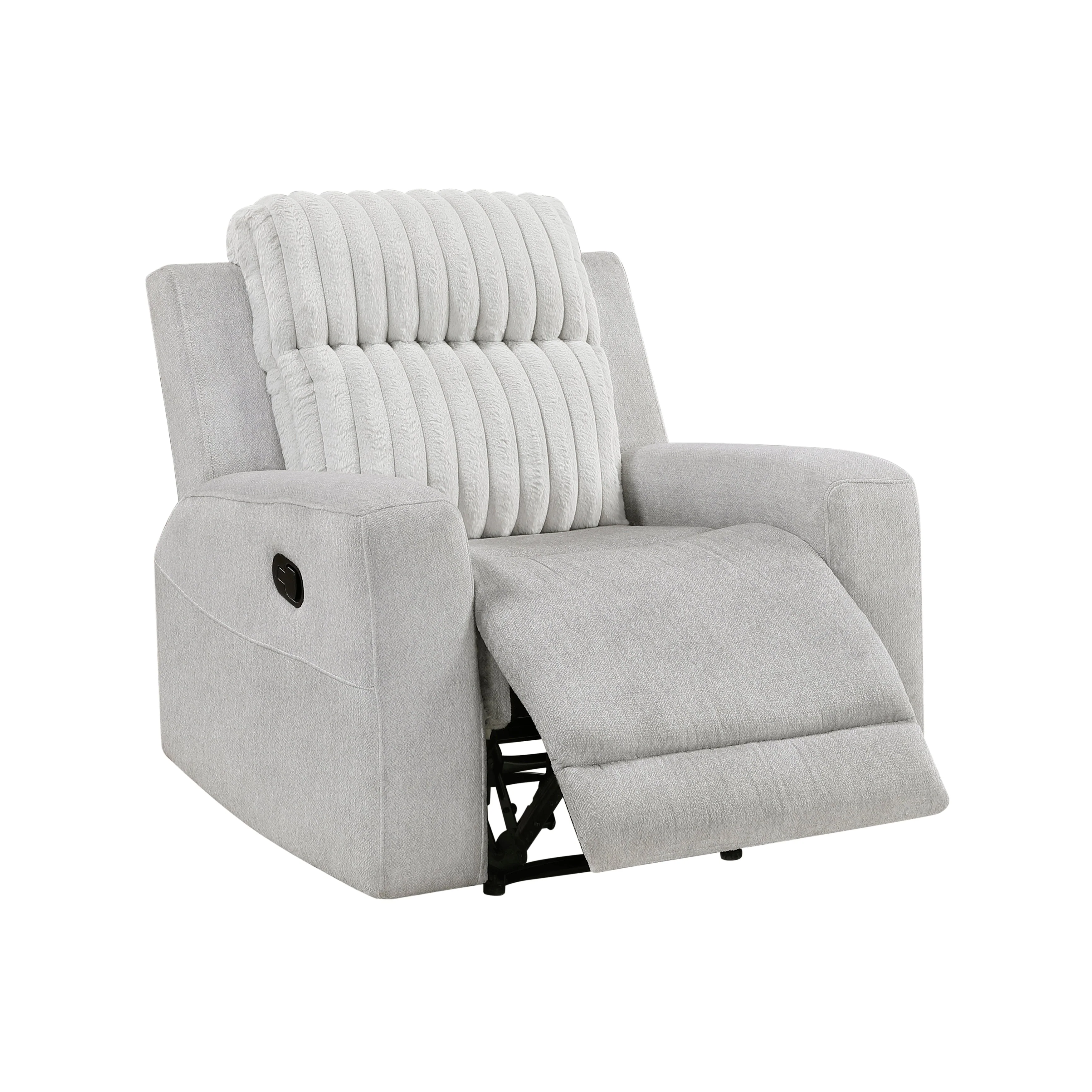 Benton Light Gray Reclining Chair - Image 6