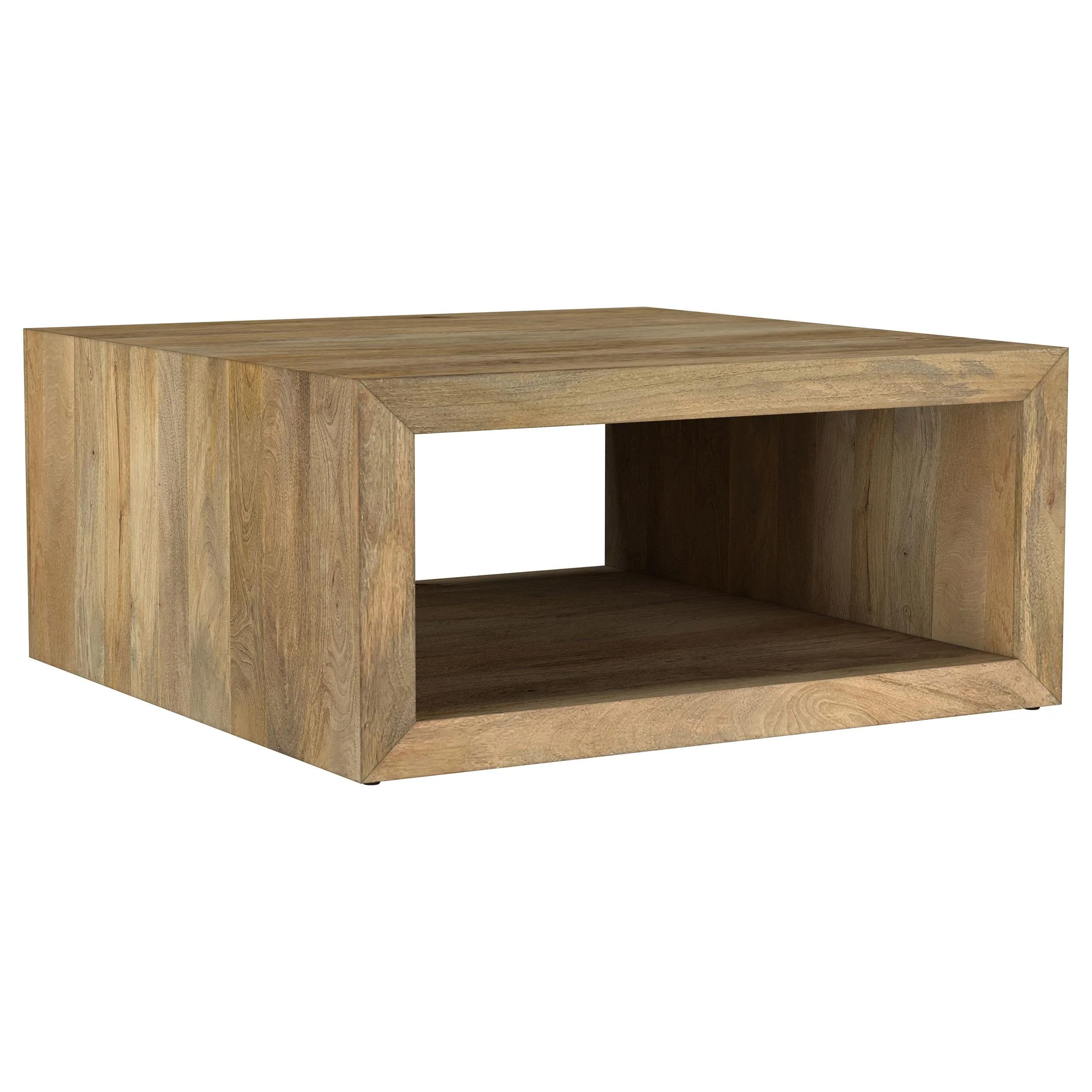 Benton Natural Square Solid Mango Wood Coffee Table - Image 5
