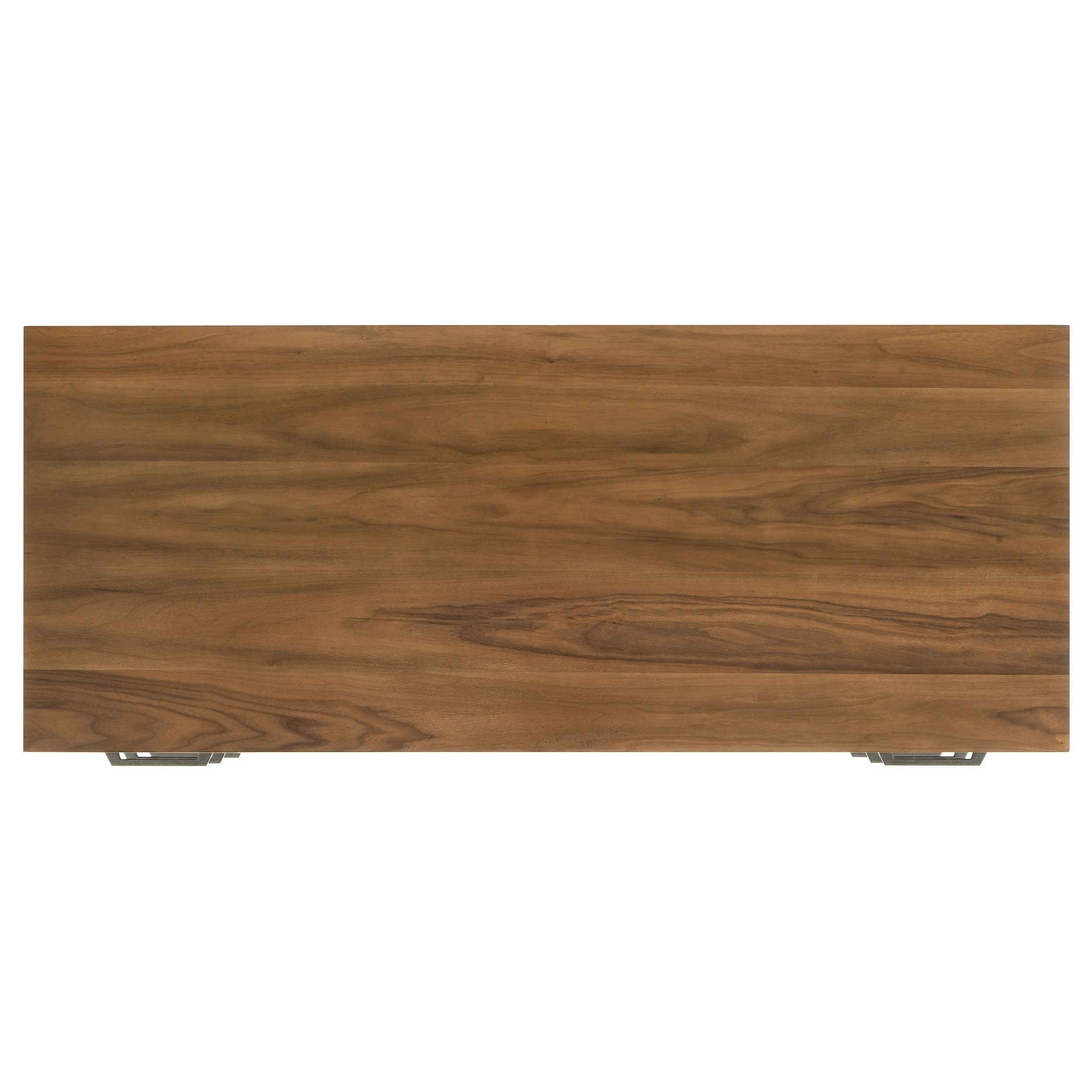Berhalter Walnut Black 6-Drawer Double Pedestal File Computer Desk - Image 12