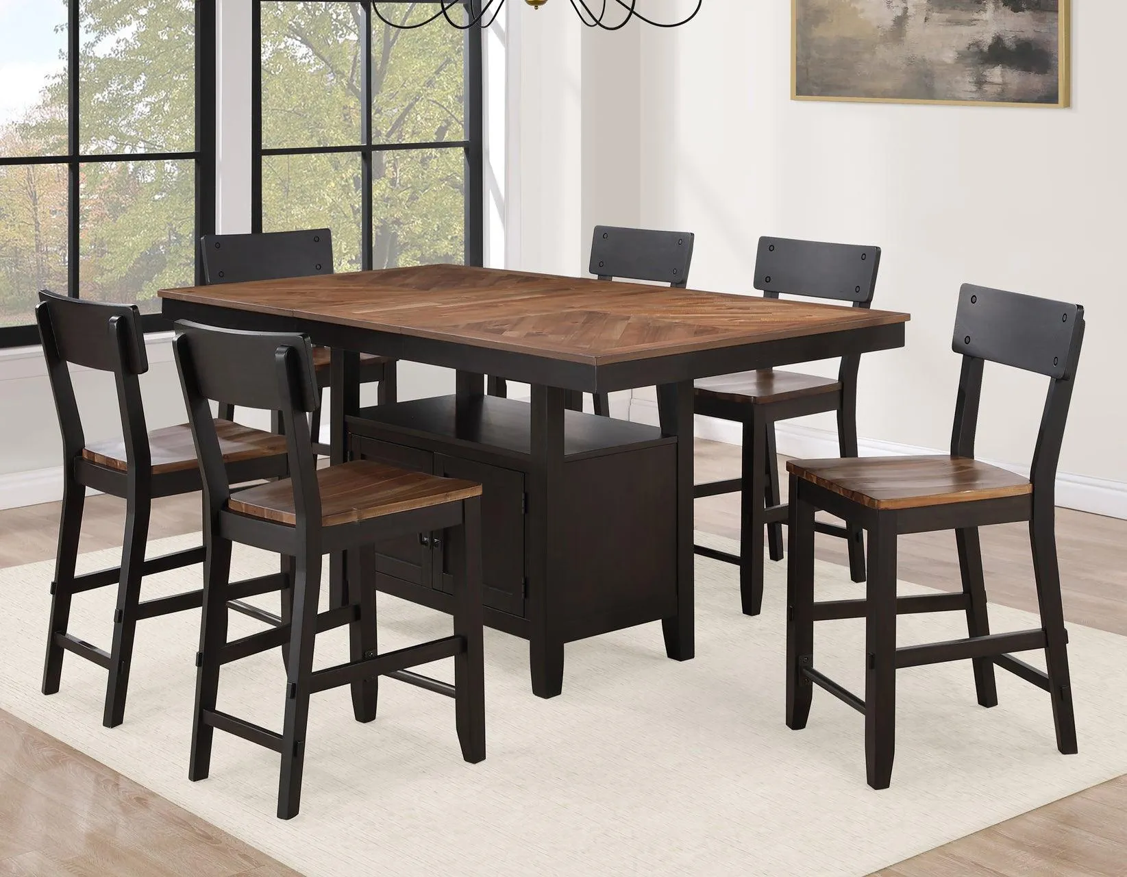 Bermuda 60-80″ Storage Counter Table with 20″ Leaf - Image 5