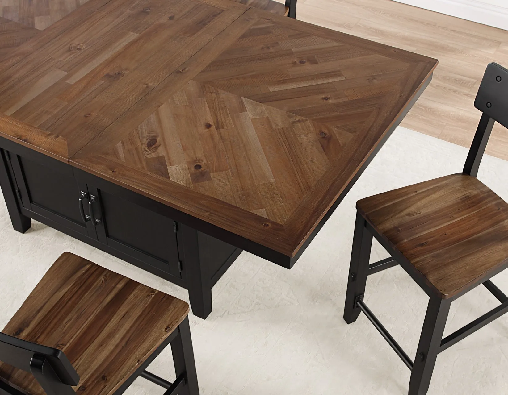 Bermuda Black/Dark Acacia Counter Height Dining Set - Image 31