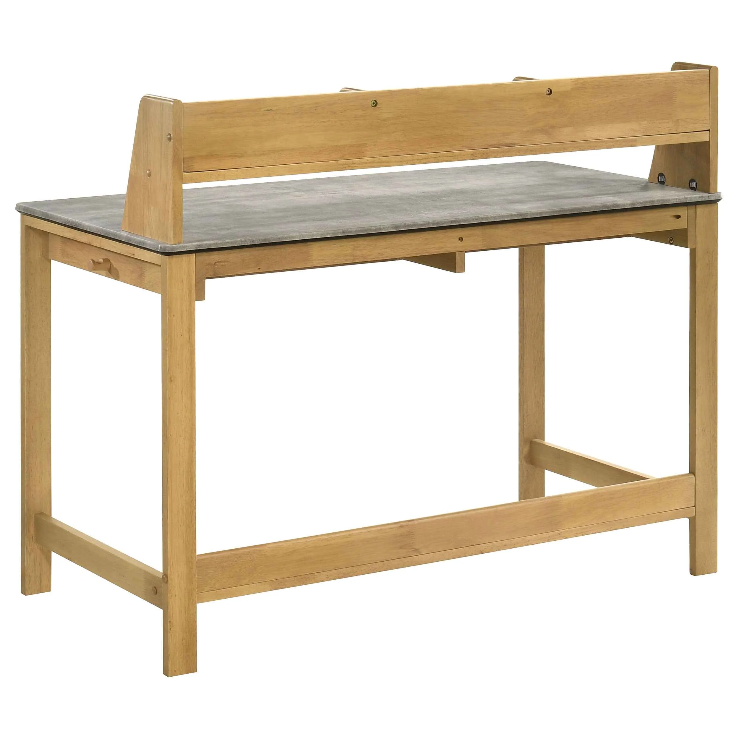 Besler Cement/Natural 47-inch SmartTop Writing Desk with Shelf - Image 6