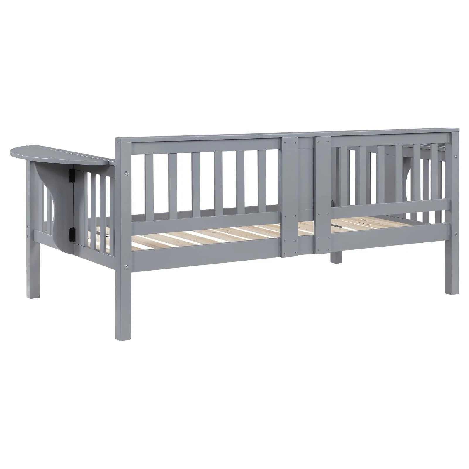 Bethany Wood Twin Daybed with Drop-down Tables Grey - Image 5