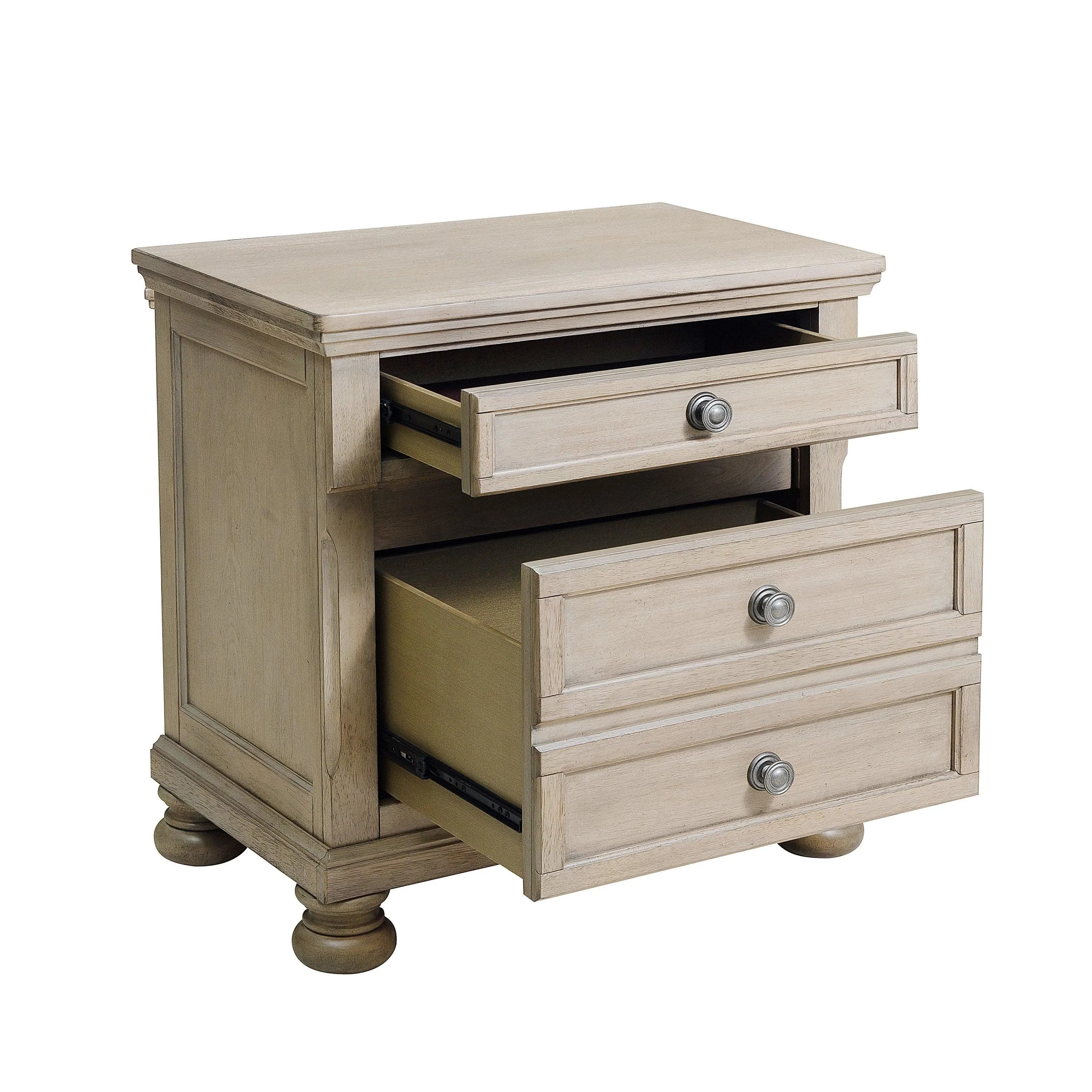 Bethel Wire Brushed Gray Nightstand - Image 4