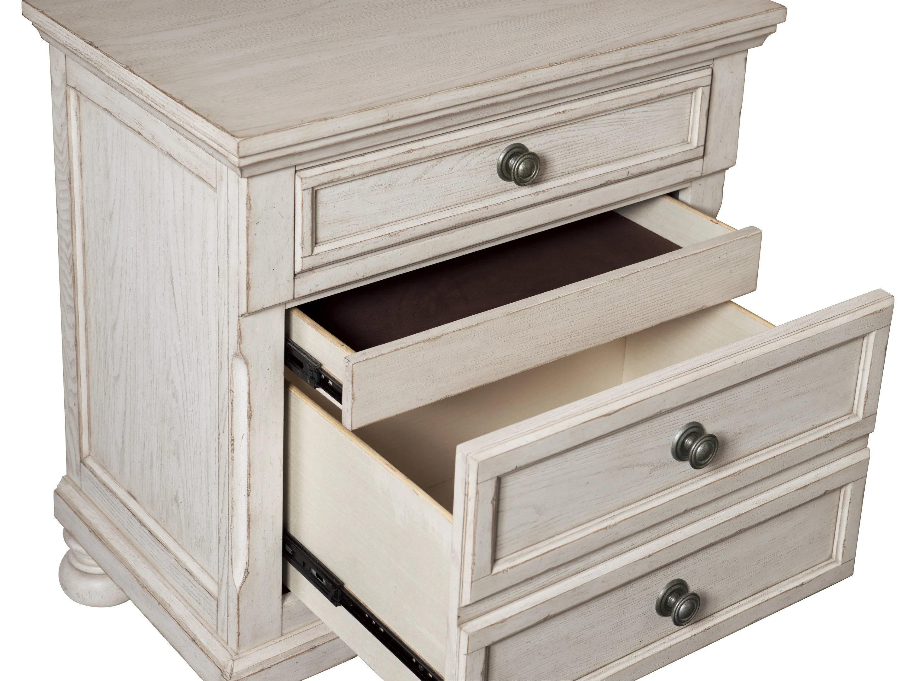 Bethel Wire Brushed White Sleigh Storage Platform Bedroom Set - Image 8