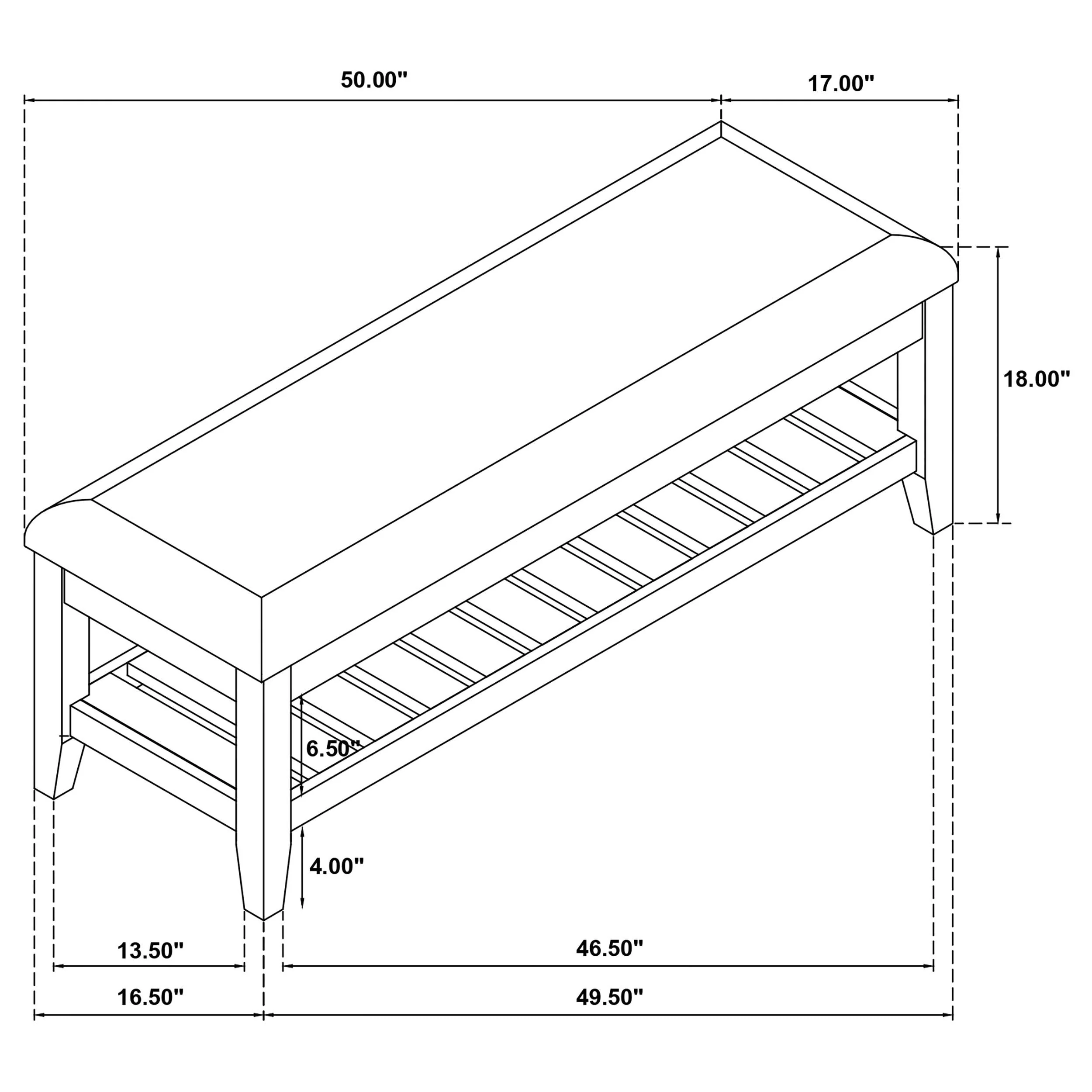 Bexhill White Upholstered Bench with Shelf - Image 8