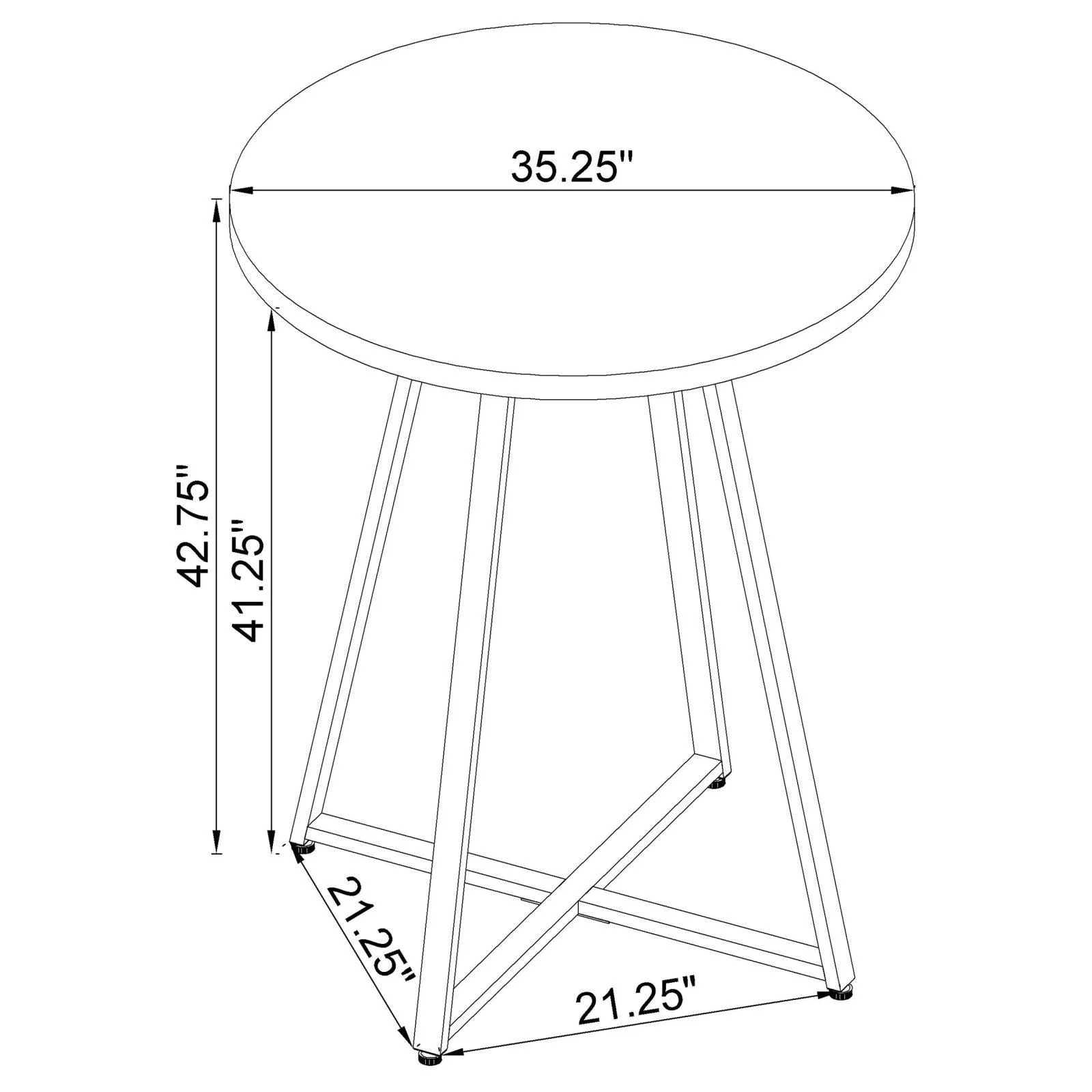 Bexter White/Chrome Faux Marble Round Top Bar Table - Image 7