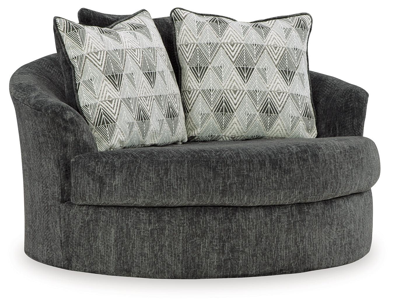 Biddeford Ebony Oversized Swivel Accent Chair - Image 2