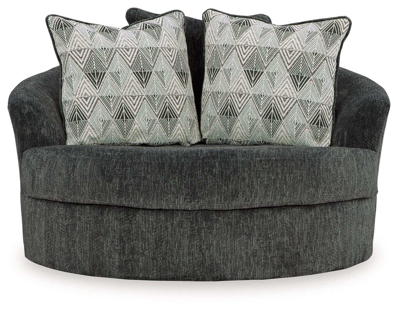 Biddeford Ebony Oversized Swivel Accent Chair - Image 3