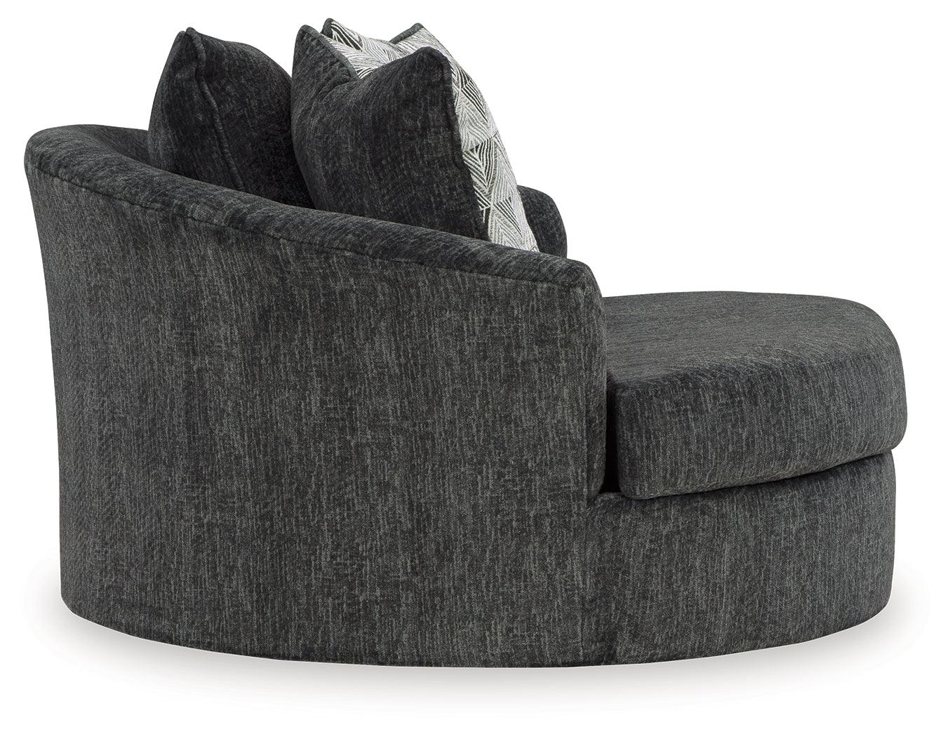 Biddeford Ebony Oversized Swivel Accent Chair - Image 4