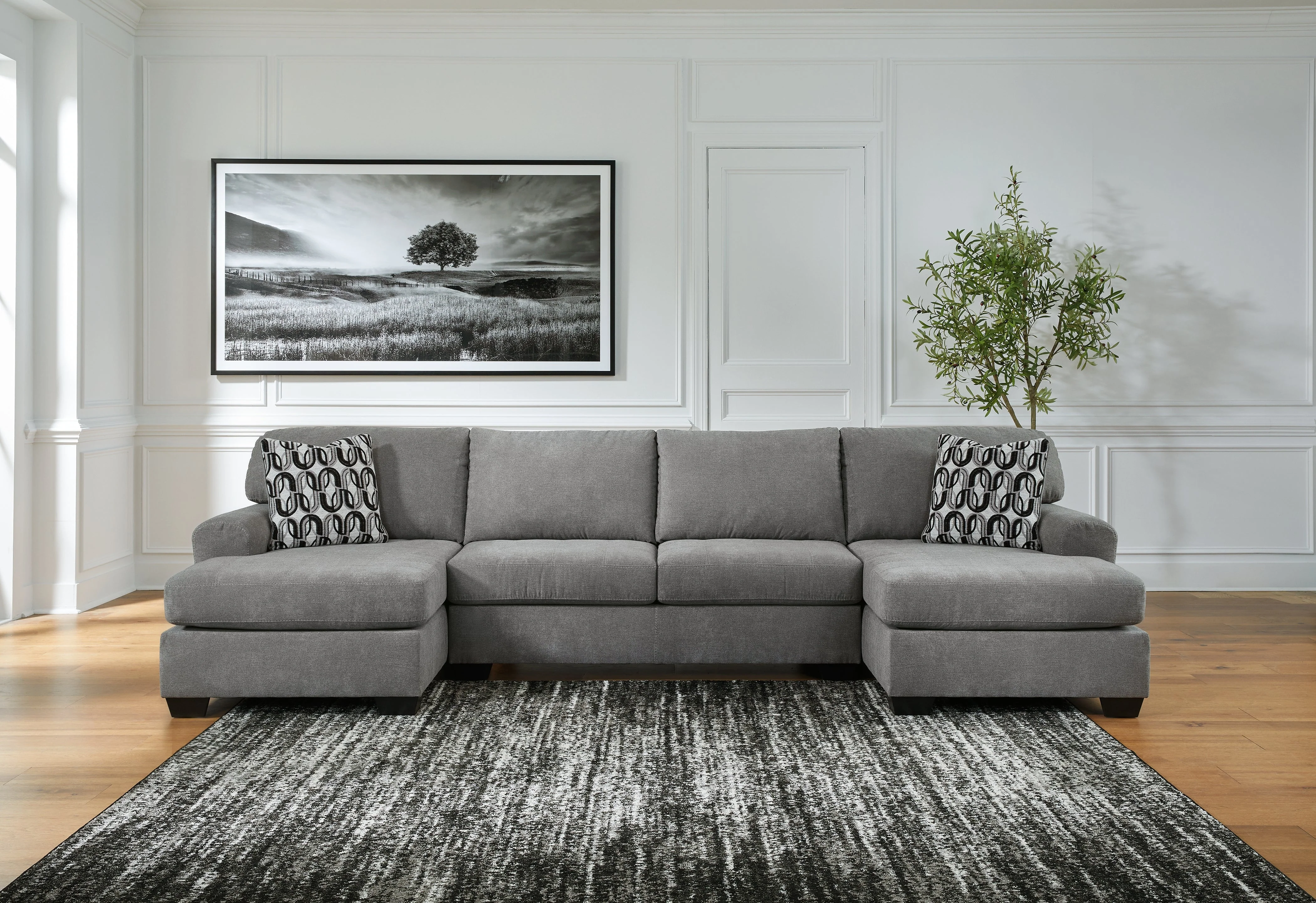 Birkdale Court Gray 3-Piece Double Chaise Sectional - Image 3