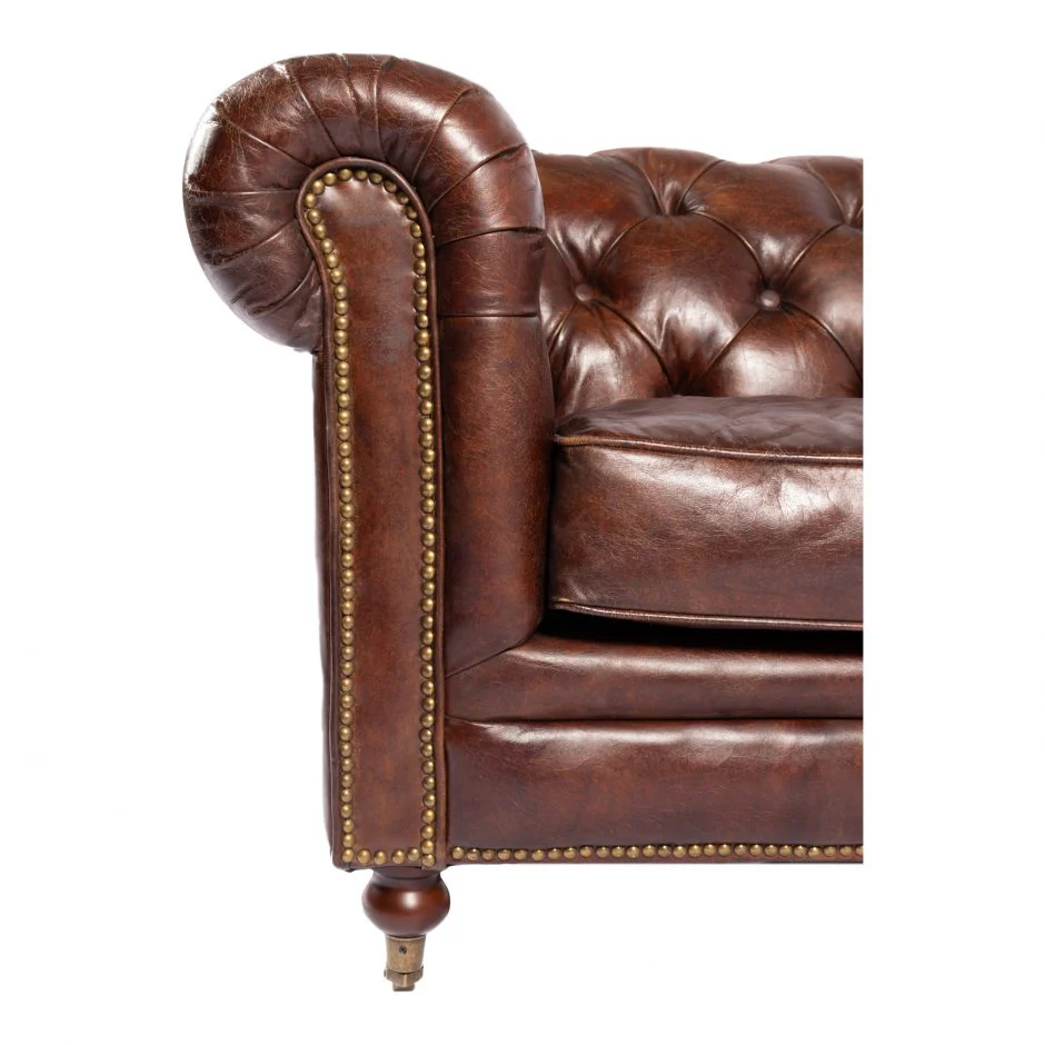 Birmingham Sofa Dark Brown Leather - Image 5