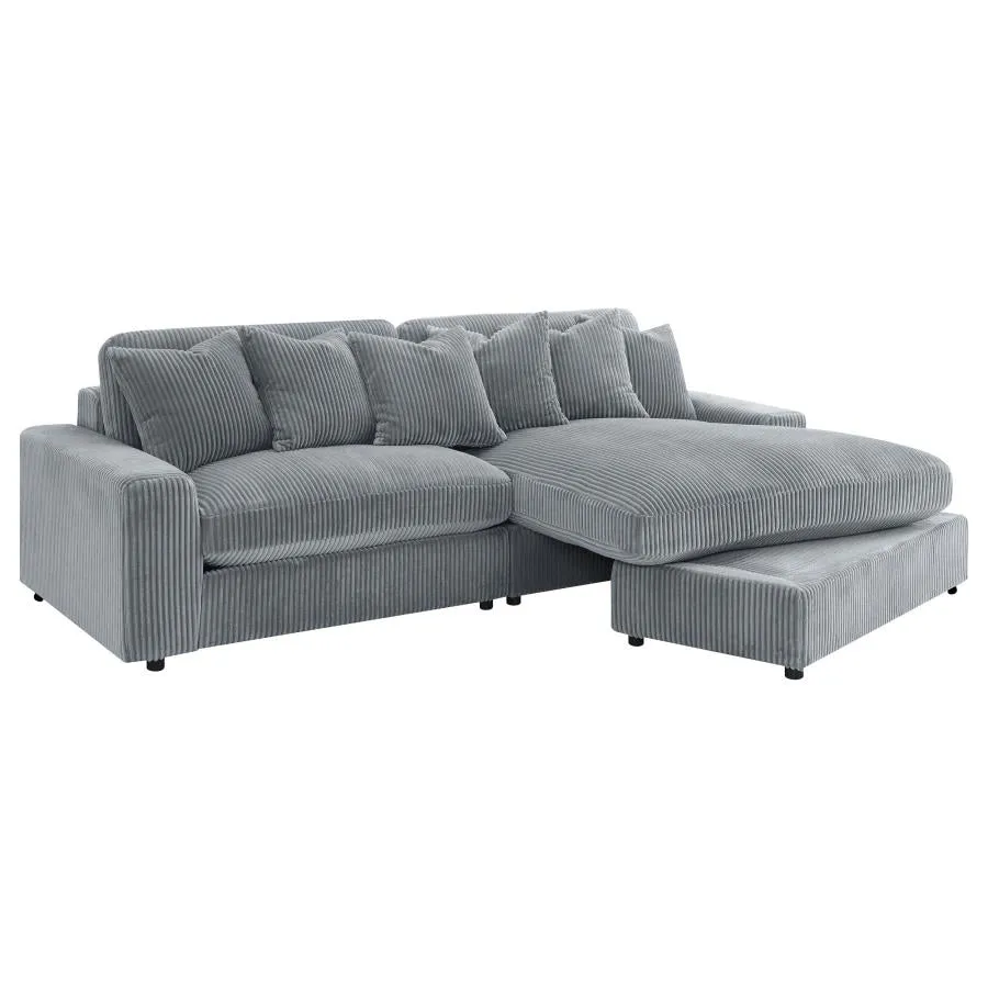 Blaine Fog 2-Piece Upholstered Reversible Chaise Sectional - Image 3