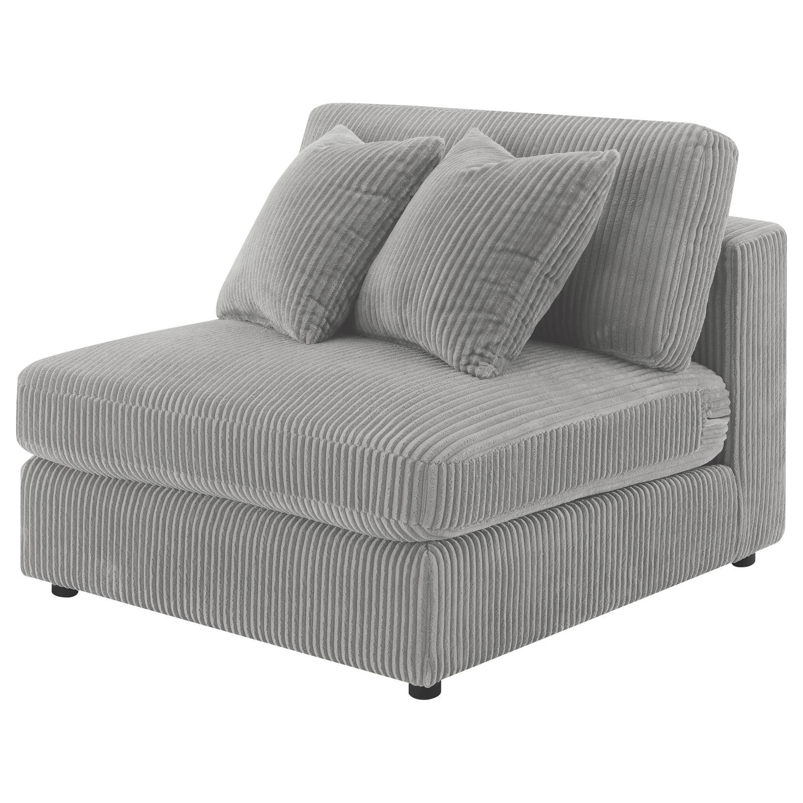 Blaine Fog Upholstered Armless Chair - Image 3