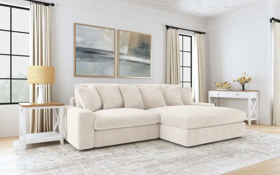 Blaine Sand 2-Piece Upholstered Reversible Chaise Sectional