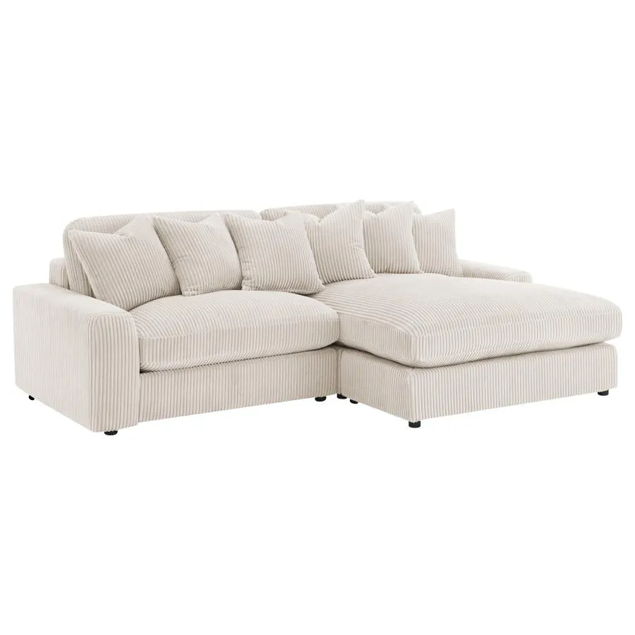 Blaine Sand 2-Piece Upholstered Reversible Chaise Sectional - Image 2