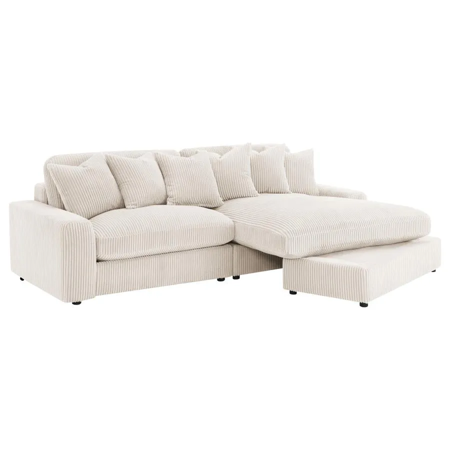 Blaine Sand 2-Piece Upholstered Reversible Chaise Sectional - Image 3