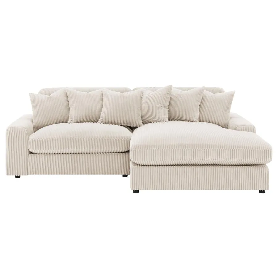 Blaine Sand 2-Piece Upholstered Reversible Chaise Sectional - Image 4