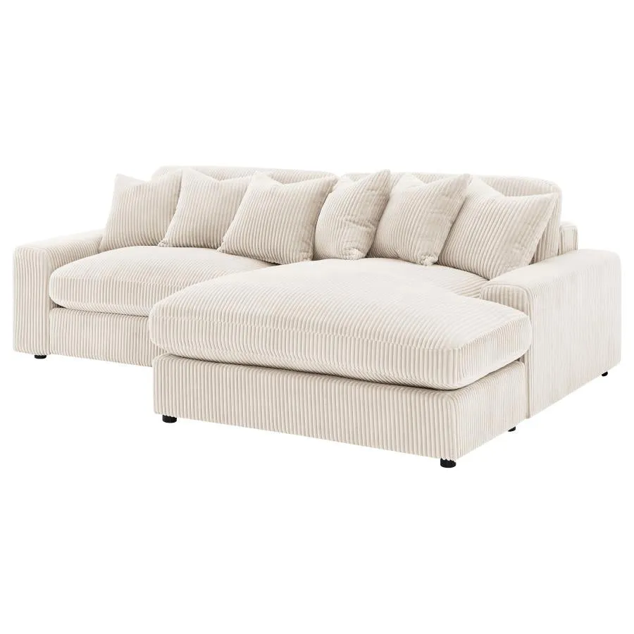 Blaine Sand 2-Piece Upholstered Reversible Chaise Sectional - Image 5