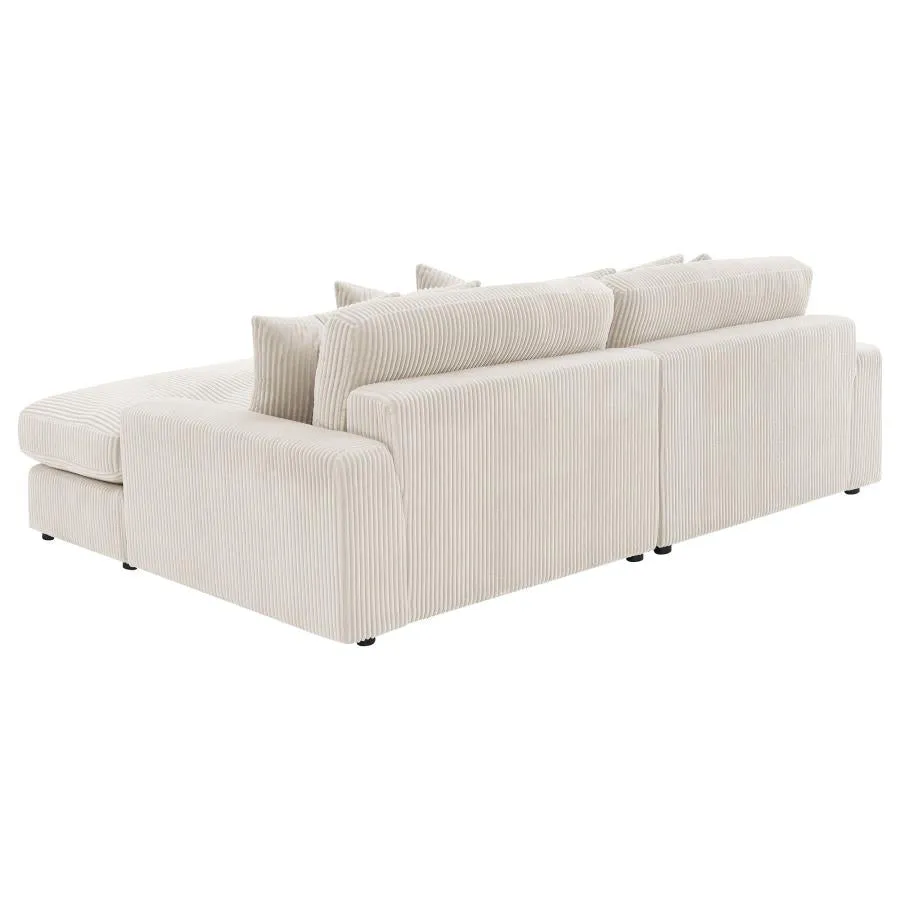 Blaine Sand 2-Piece Upholstered Reversible Chaise Sectional - Image 6