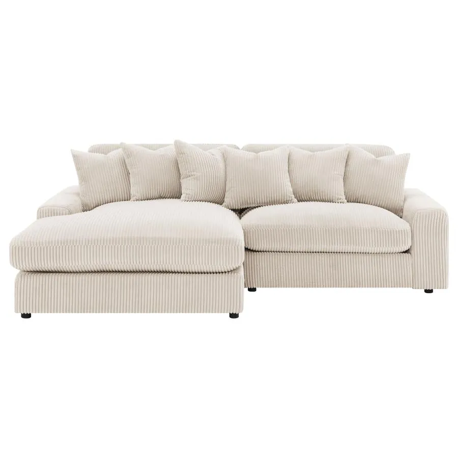 Blaine Sand 2-Piece Upholstered Reversible Chaise Sectional - Image 9