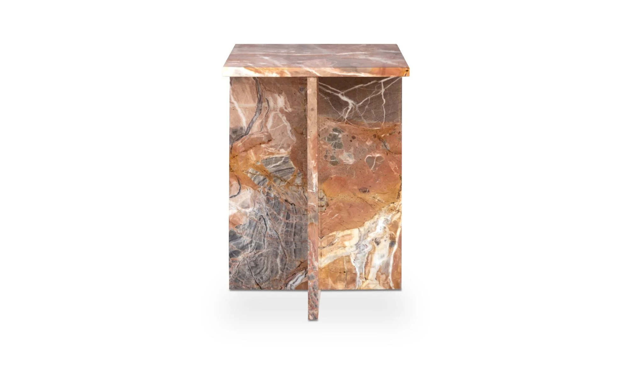 Blair Accent Table Orange Levante Marble - Image 7