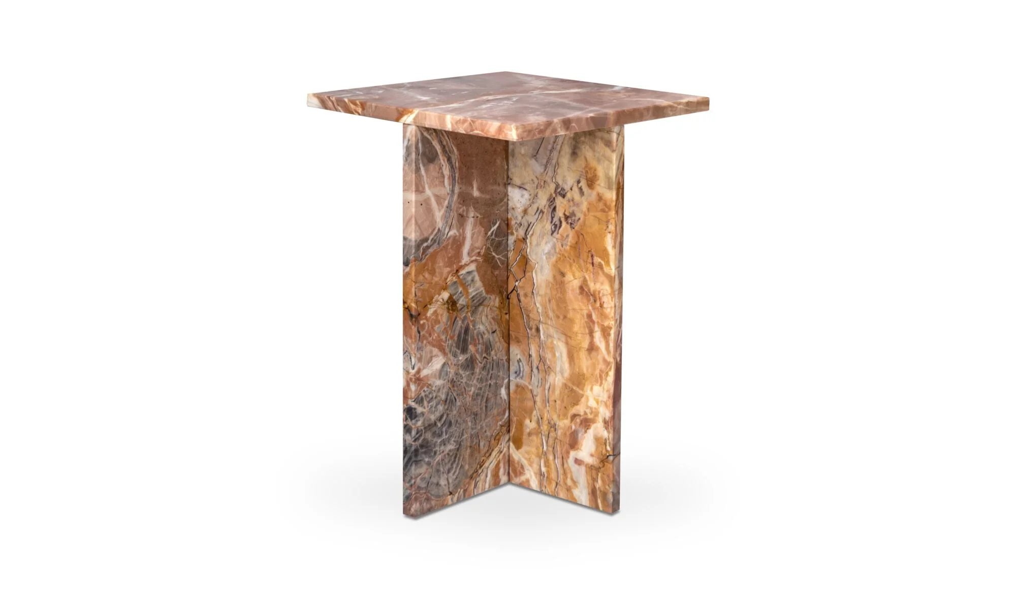 Blair Accent Table Orange Levante Marble - Image 8