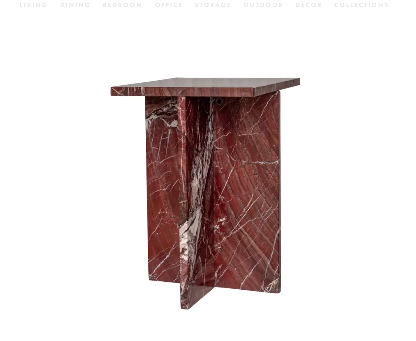Blair Accent Table Rosso Levanto Marble - Image 2