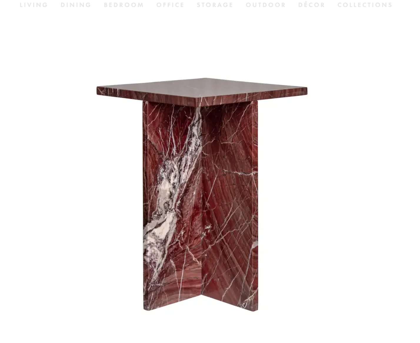 Blair Accent Table Rosso Levanto Marble - Image 4