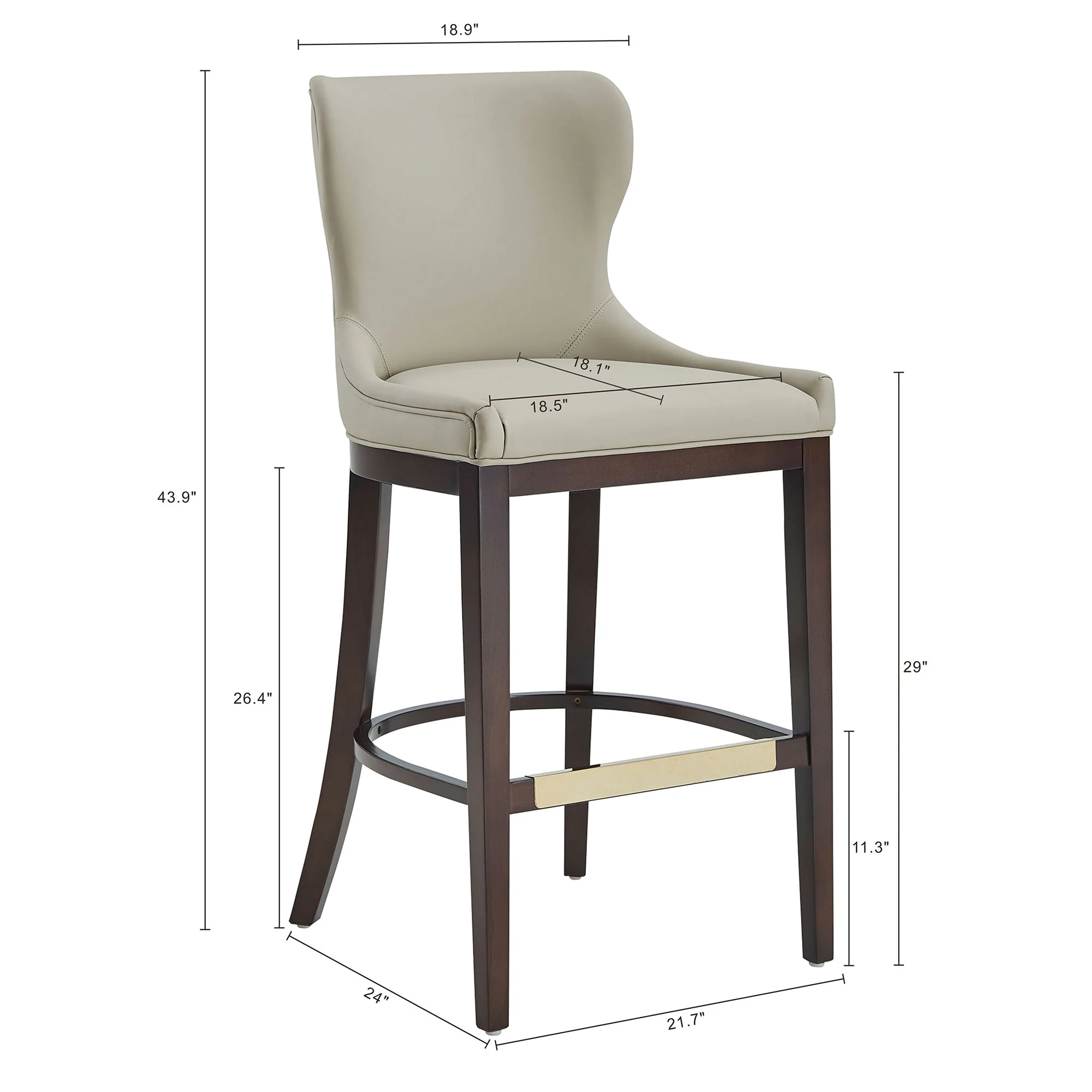 Blair Barstool in Stone - Image 3