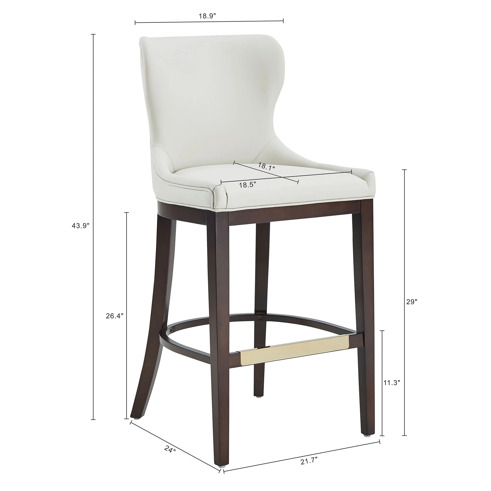 Blair Barstool in White (set of 2) - Image 3